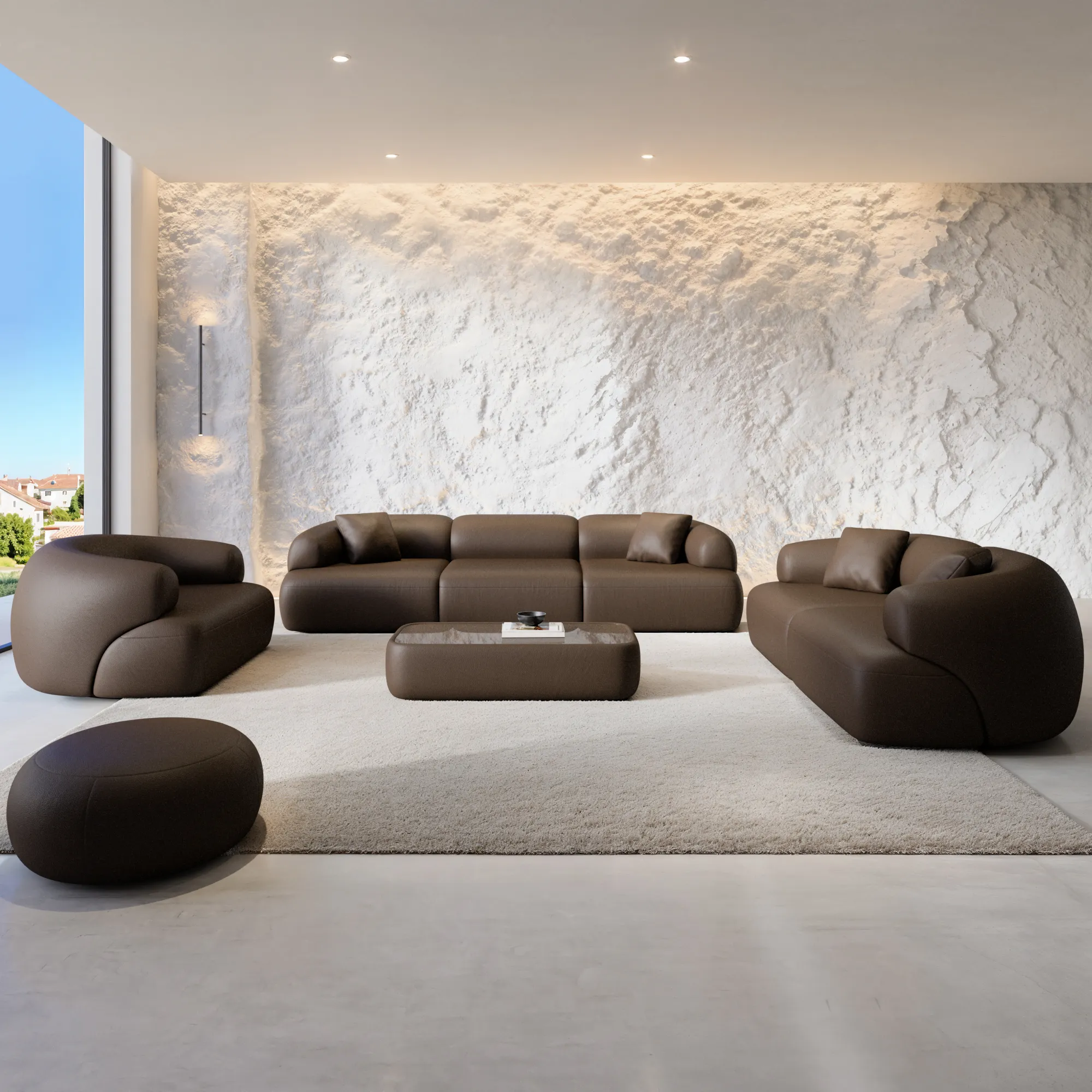Echtleder 3-Sitzer Couch Poliva – Bild 30