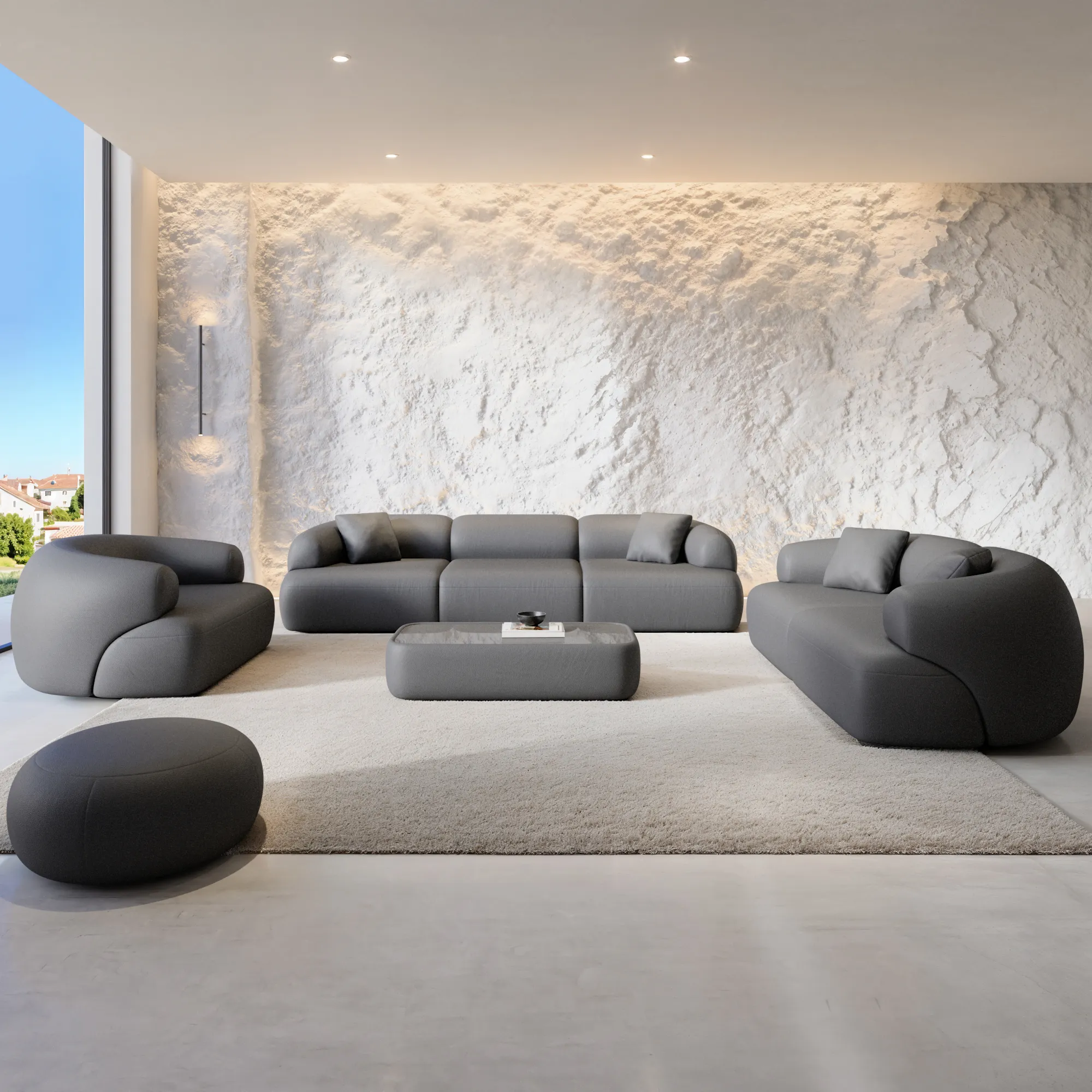 Echtleder 3-Sitzer Couch Poliva – Bild 31