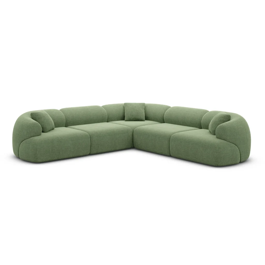 Strukturstoff Ecksofa Poliva