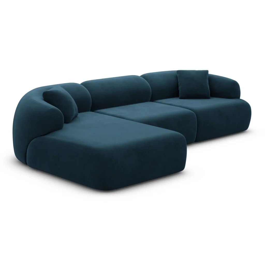 Samtstoff L-Form Sofa Poliva