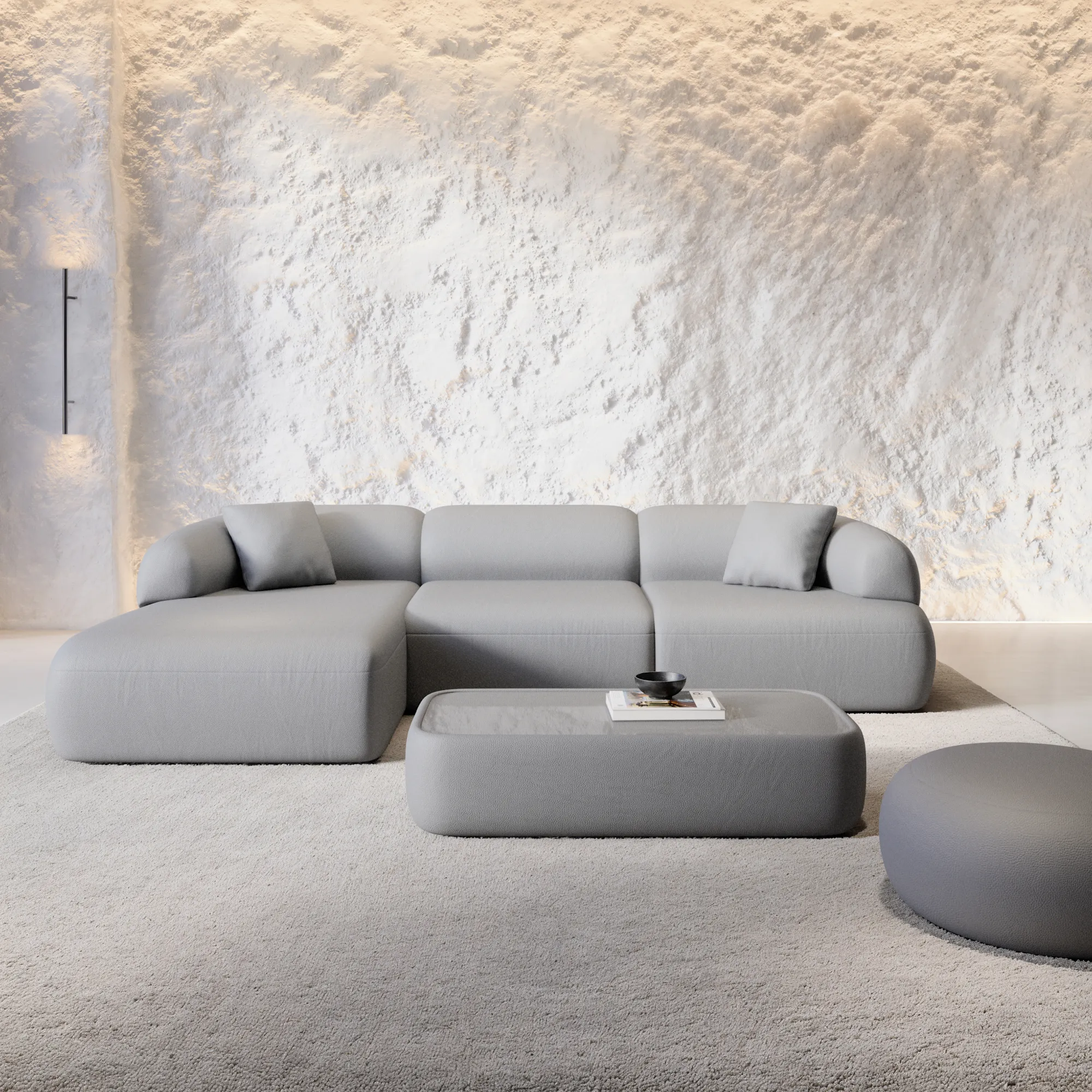 Echtleder L-Form Sofa Poliva – Bild 10