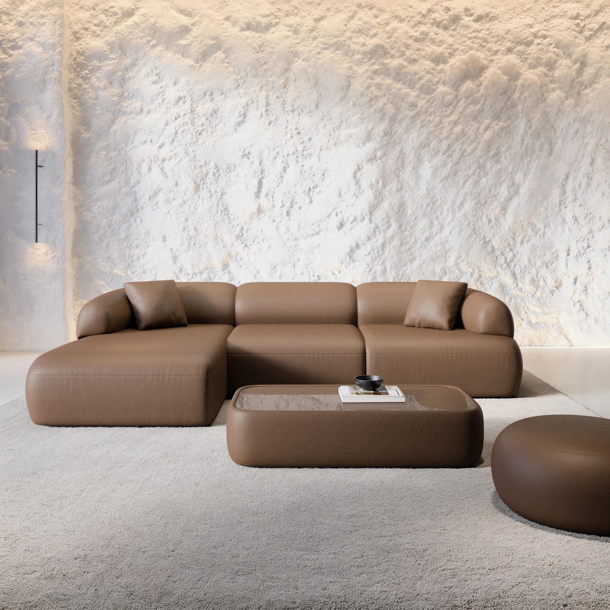 Kunstleder L-Form Sofa Poliva – Bild 8