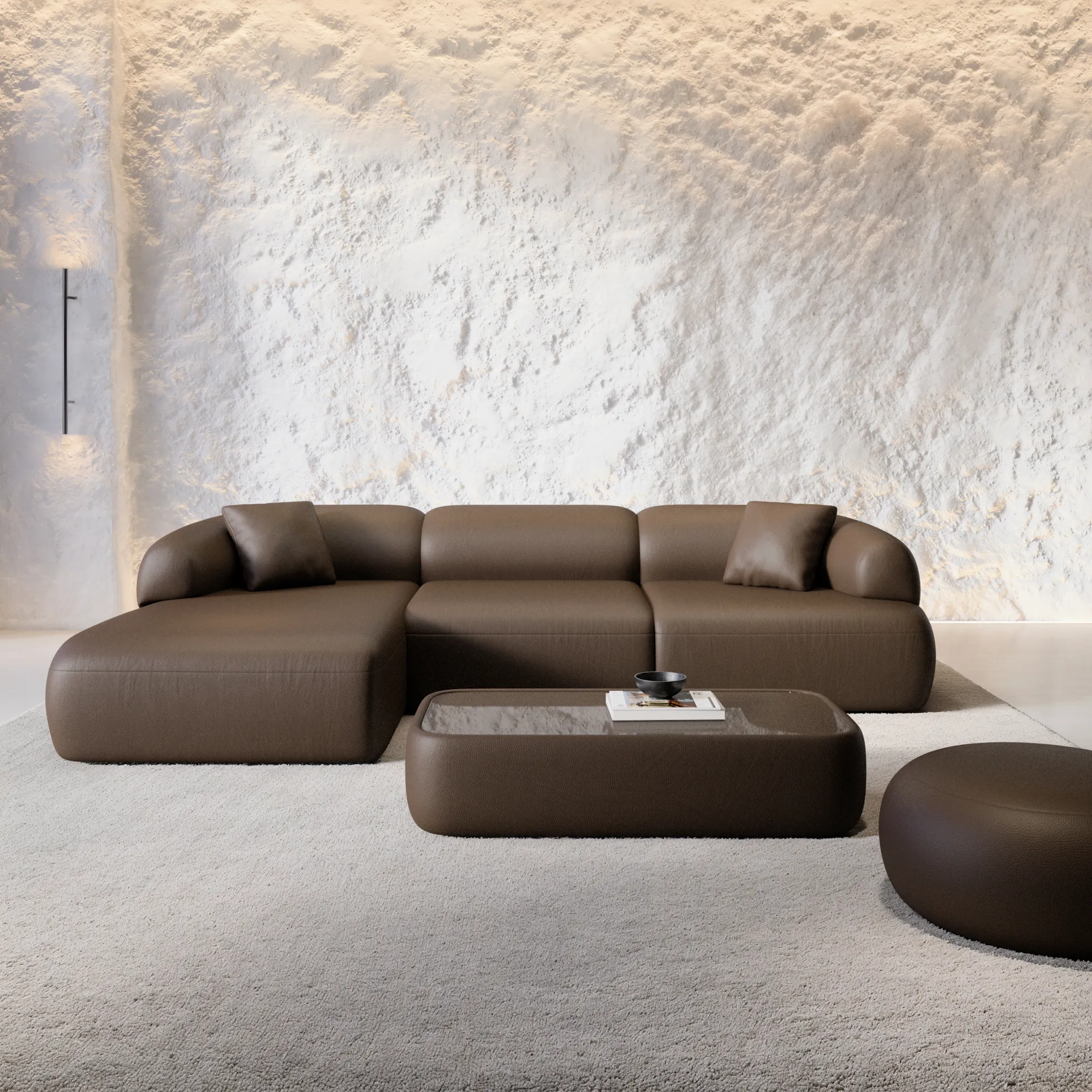Kunstleder L-Form Sofa Poliva – Bild 10
