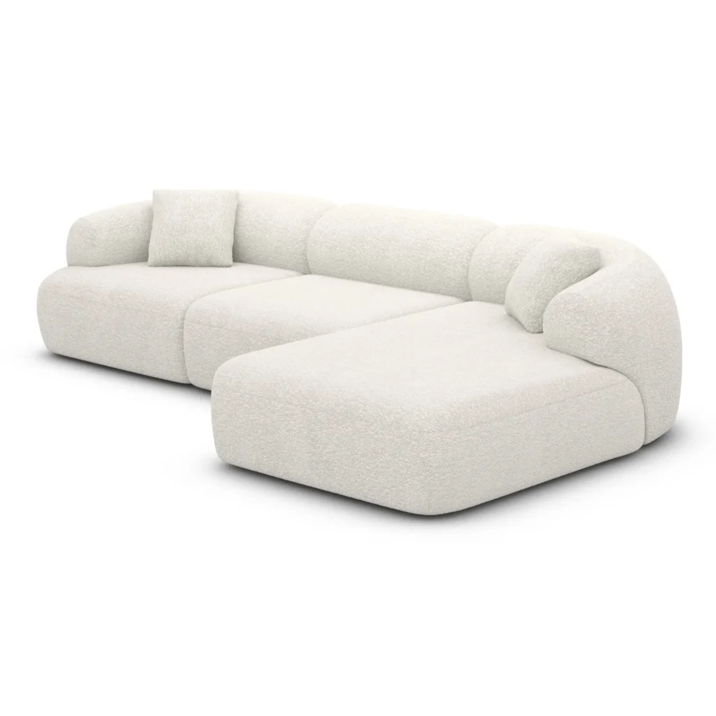 Bouclé L-Form Sofa Poliva