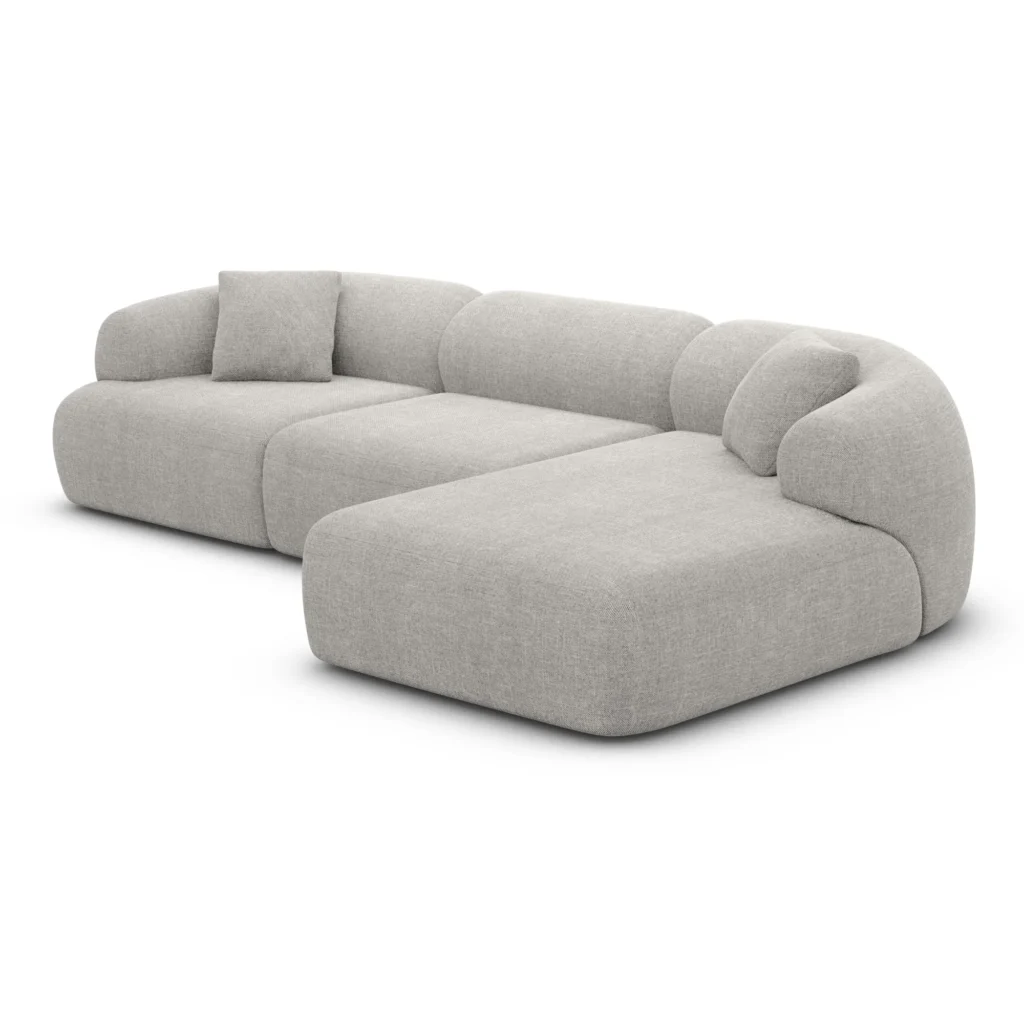 Strukturstoff L-Form Sofa Poliva