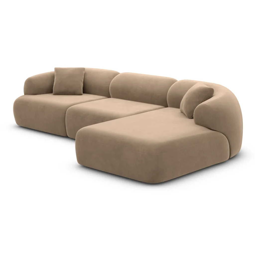 Samtstoff L-Form Sofa Poliva