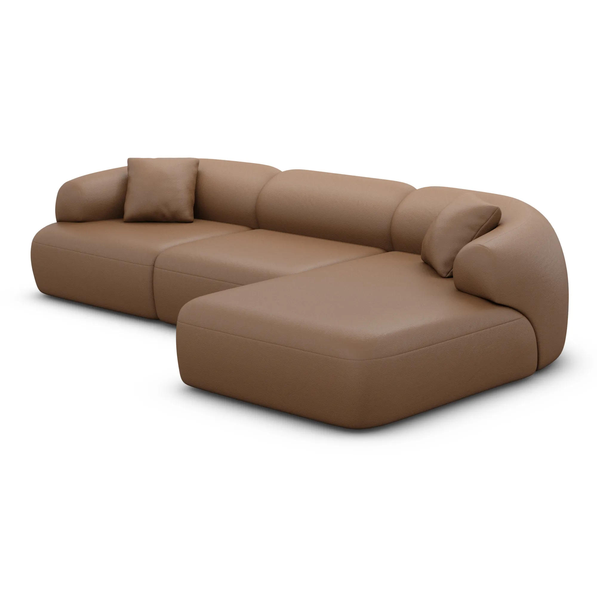 Echtleder L-Form Sofa Poliva – Bild 38