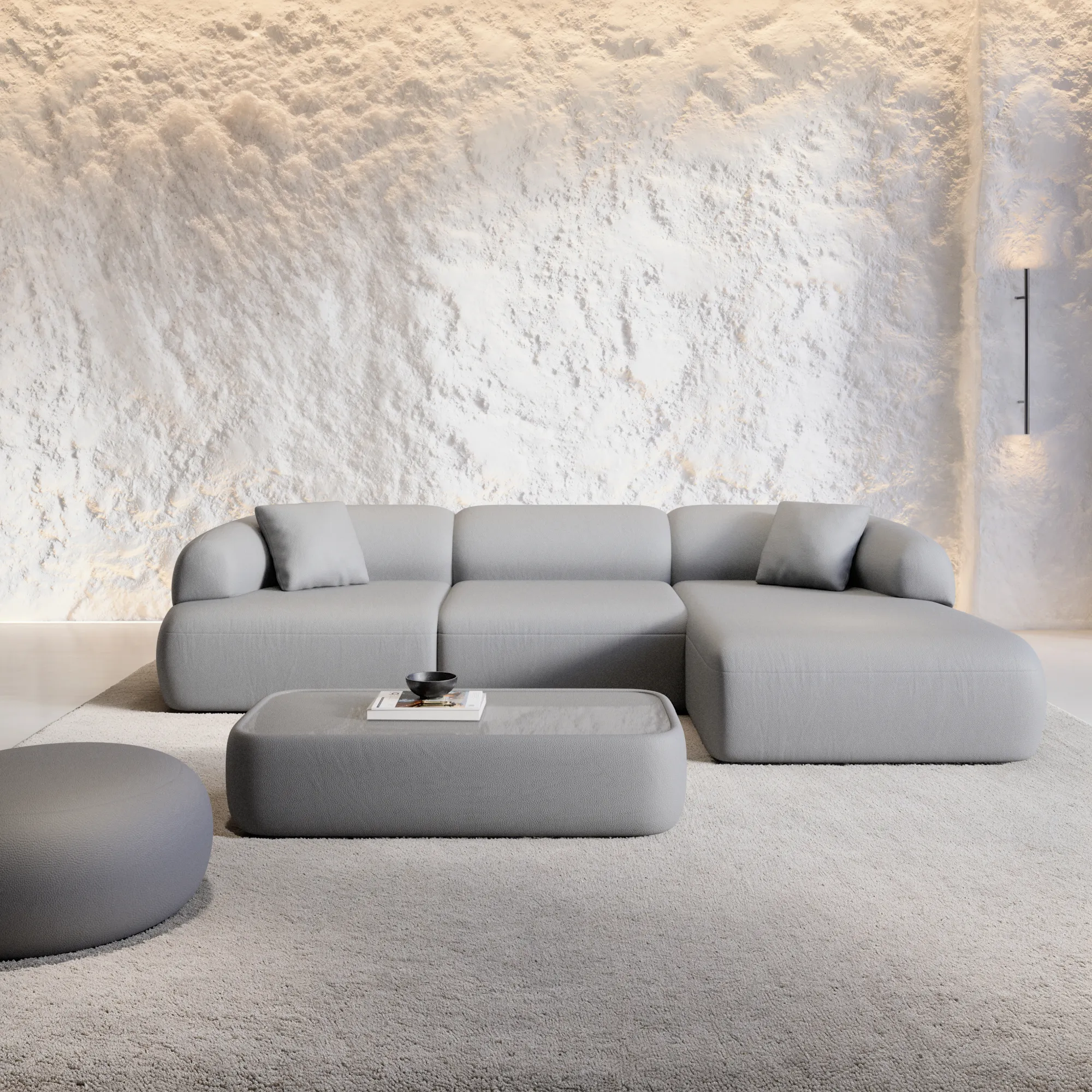 Echtleder L-Form Sofa Poliva – Bild 2