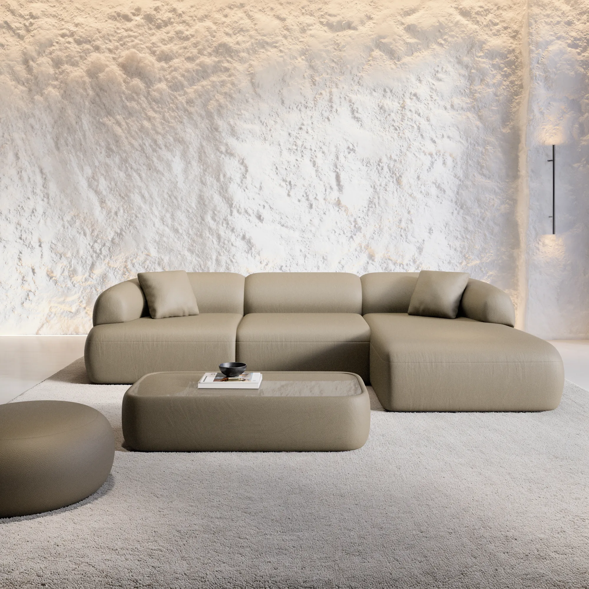 Kunstleder L-Form Sofa Poliva