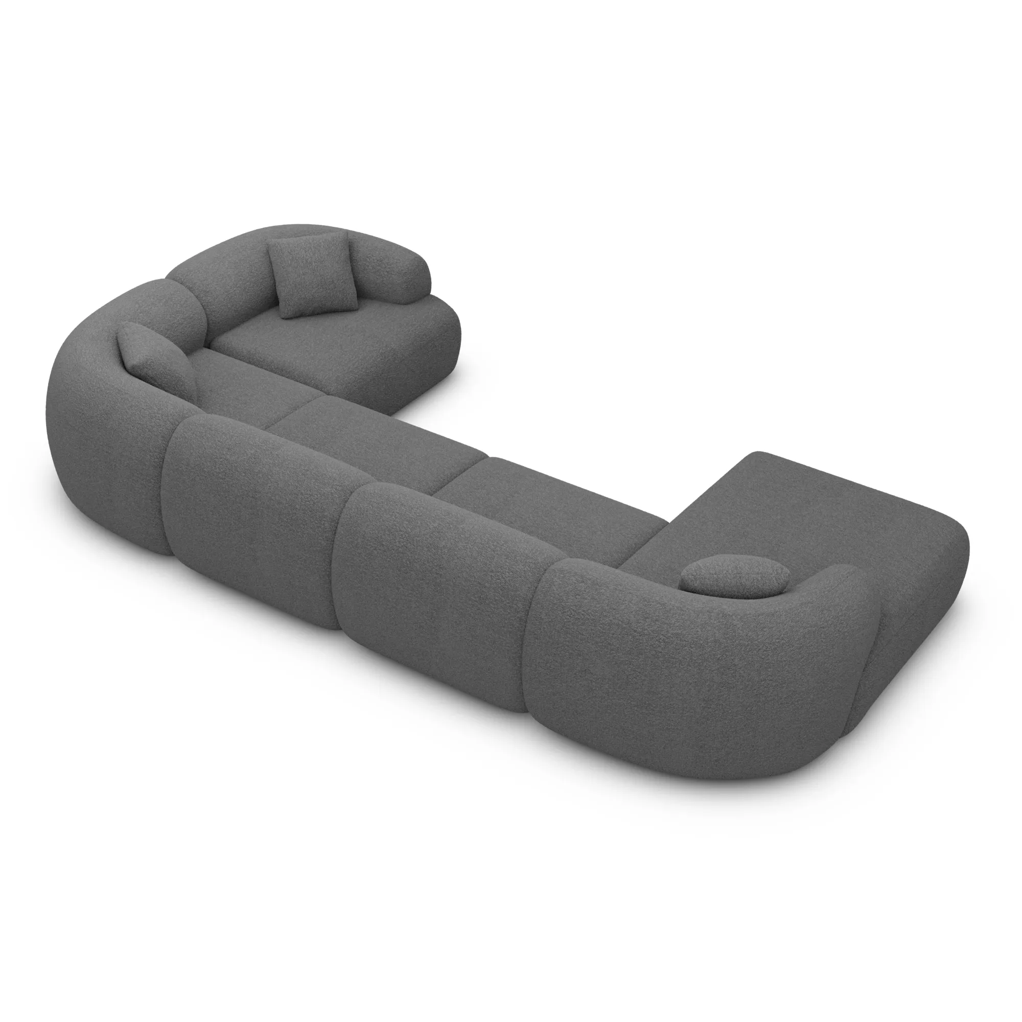 Bouclé U-Form XL Wohnlandschaft Poliva – Bild 15