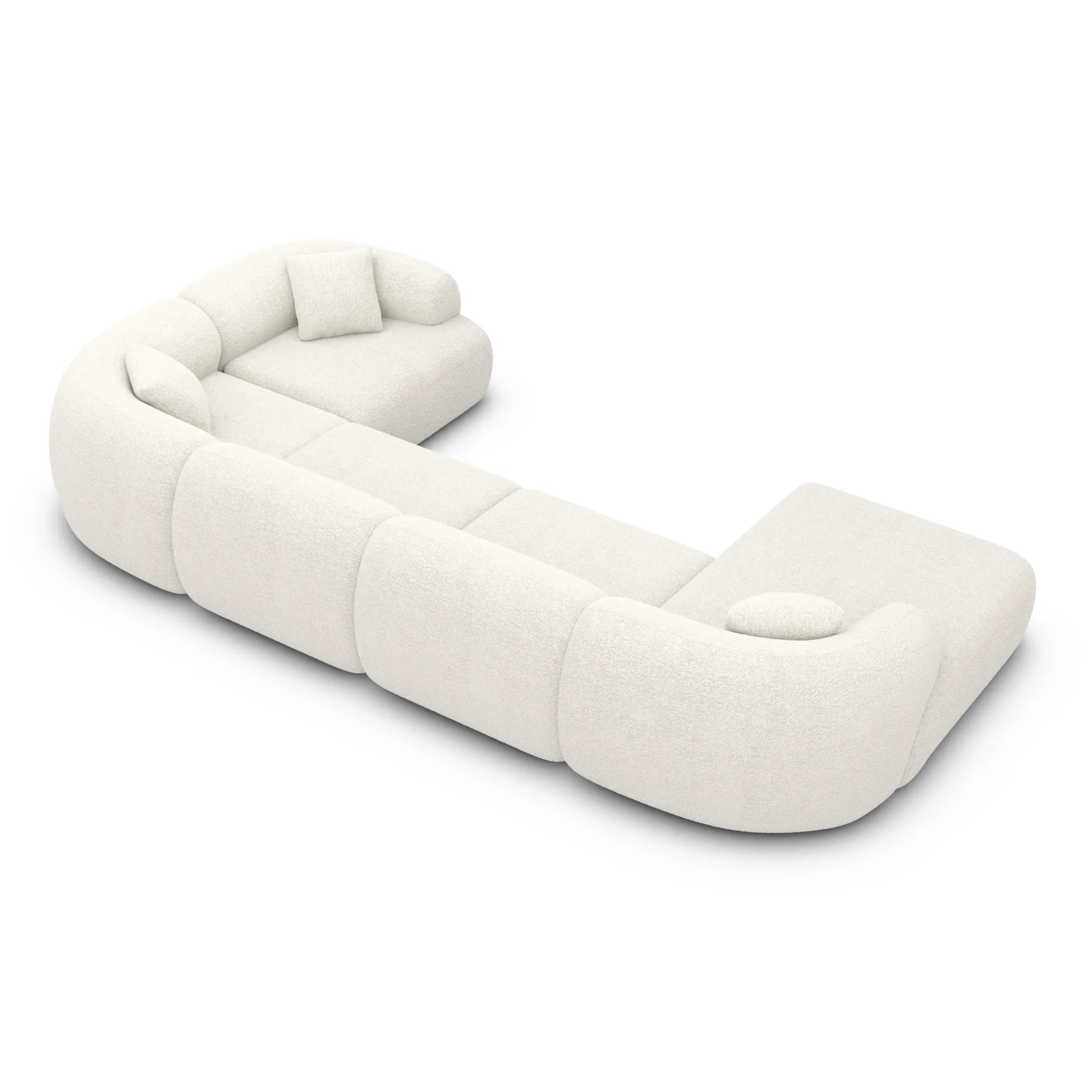 Bouclé U-Form XL Wohnlandschaft Poliva – Bild 21