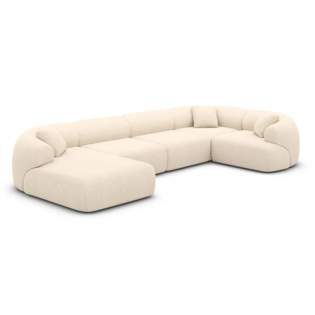 Strukturstoff U-Form XL Wohnlandschaft Poliva