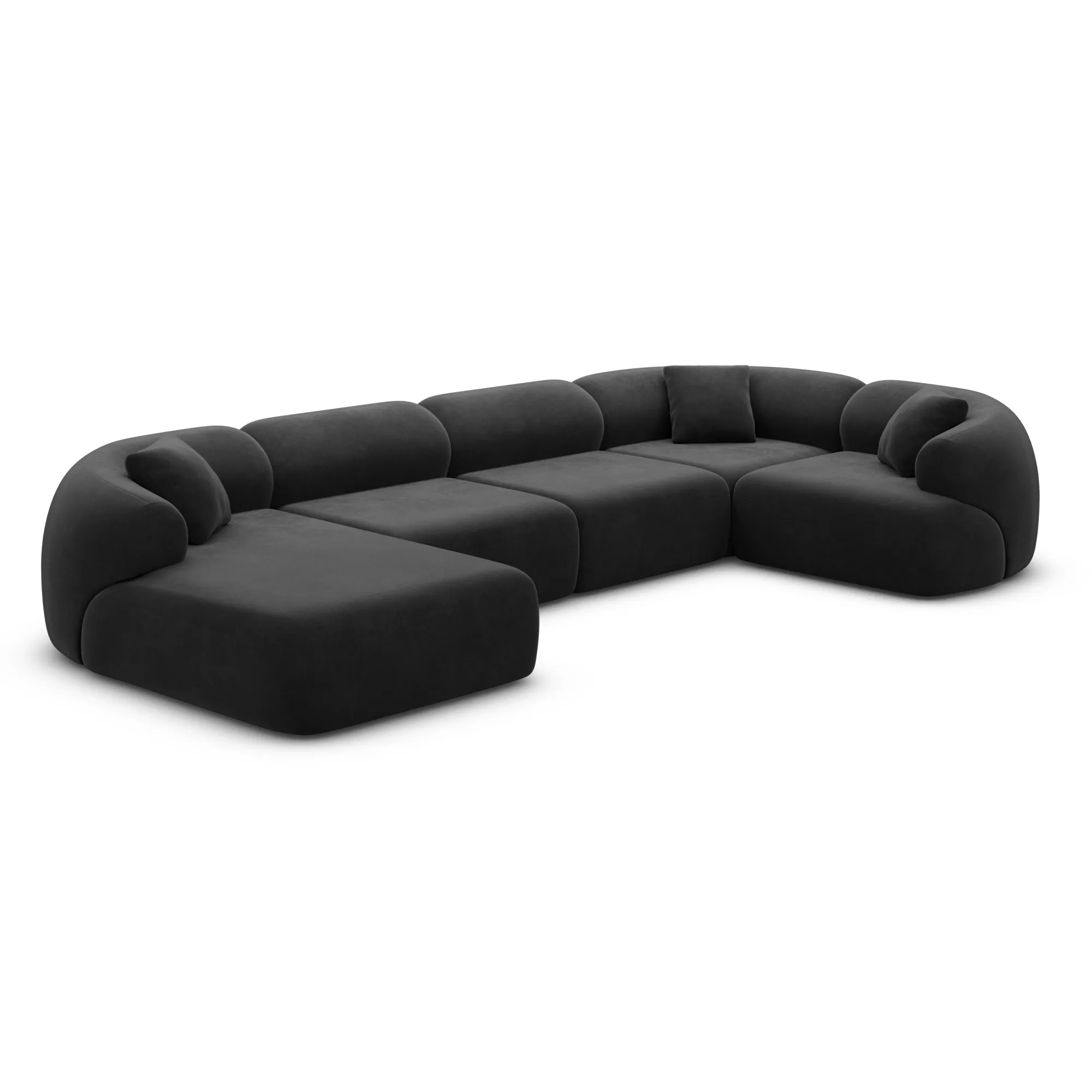 Samtstoff U-Form XL Wohnlandschaft Poliva – Bild 94