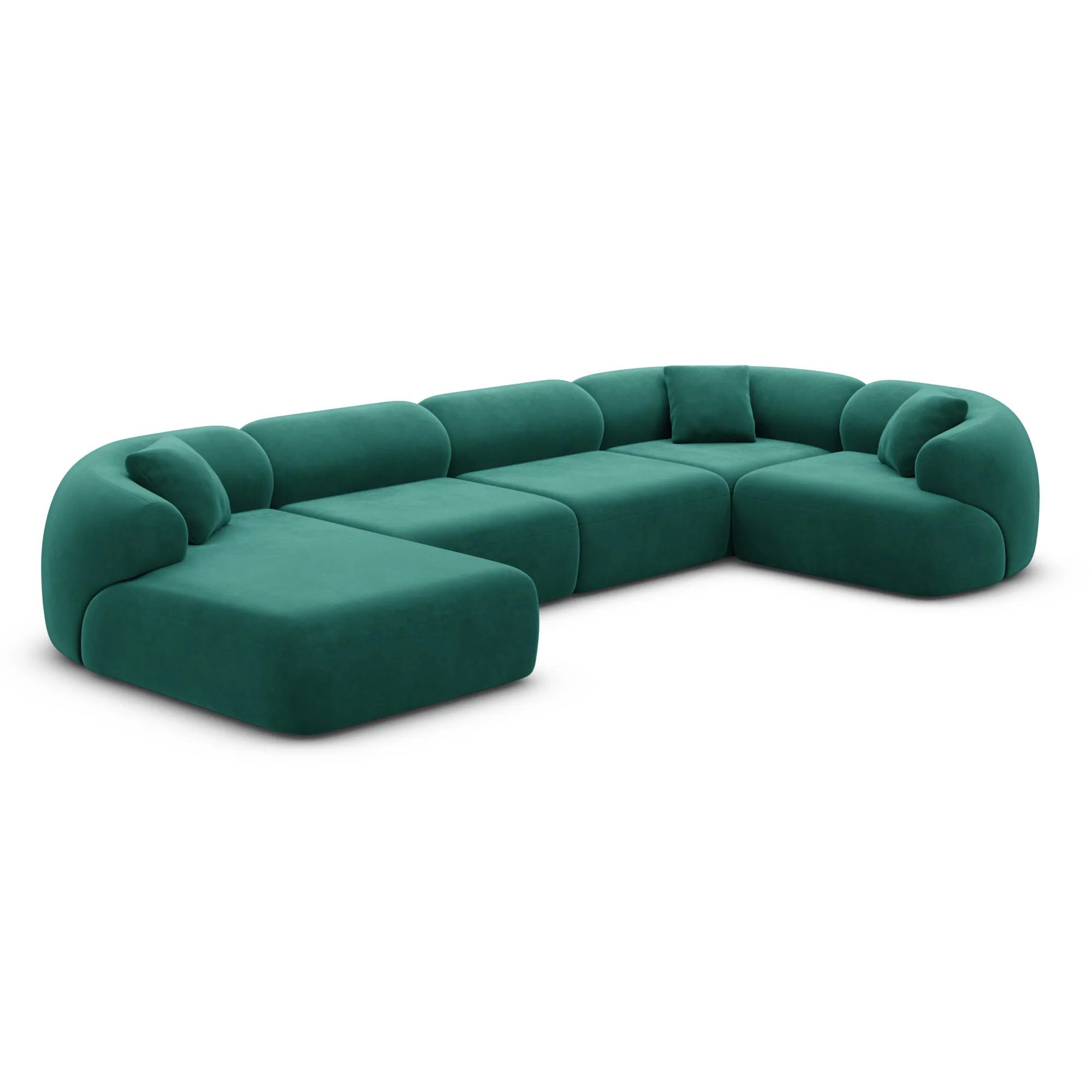Samtstoff U-Form XL Wohnlandschaft Poliva – Bild 34