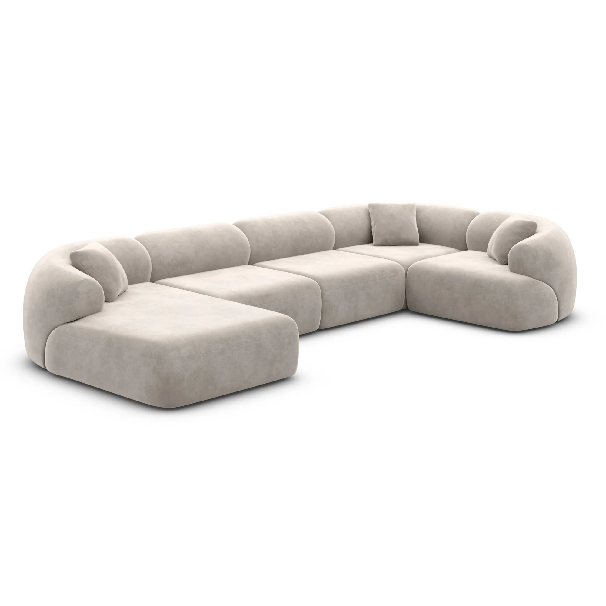 Samtstoff U-Form XL Wohnlandschaft Poliva – Bild 49