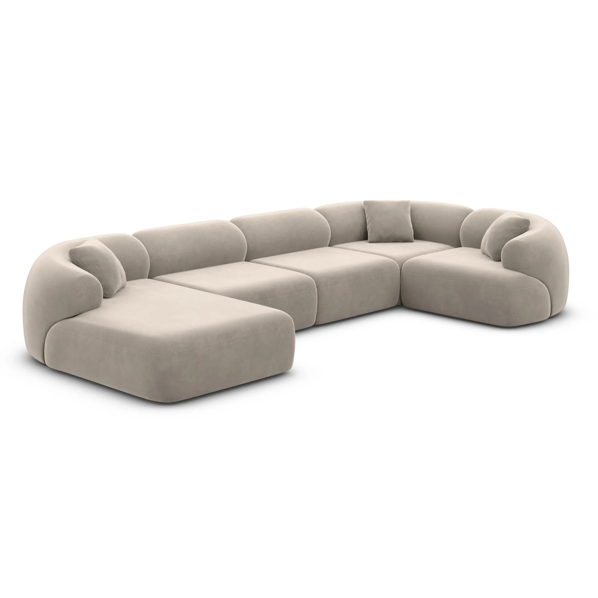 Samtstoff U-Form XL Wohnlandschaft Poliva – Bild 52
