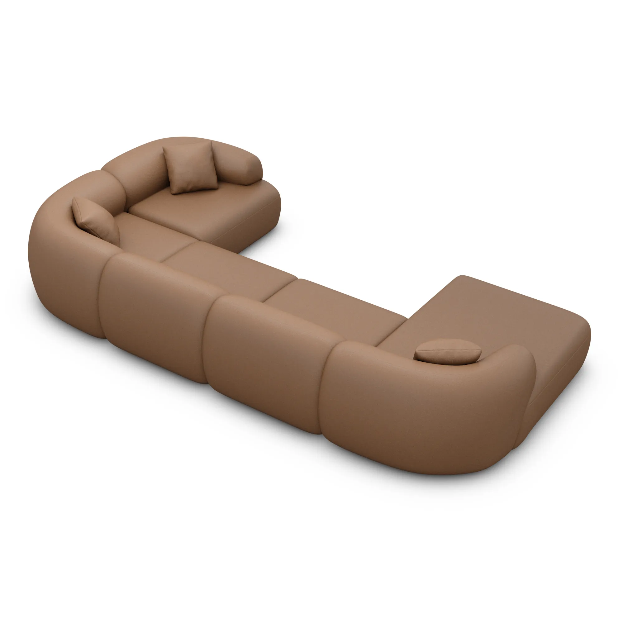 Echtleder U-Form XL Wohnlandschaft Poliva – Bild 22