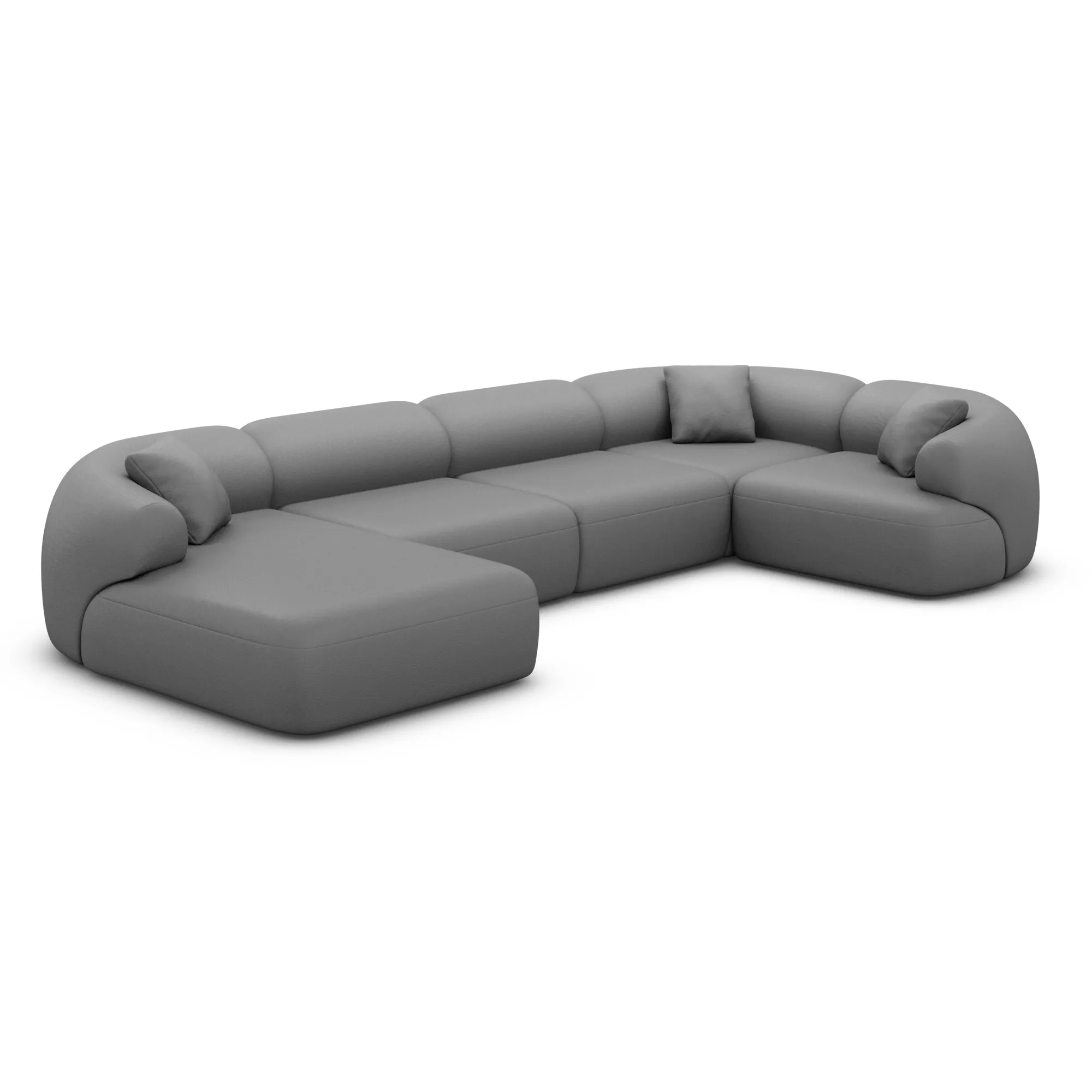 Echtleder U-Form XL Wohnlandschaft Poliva – Bild 29