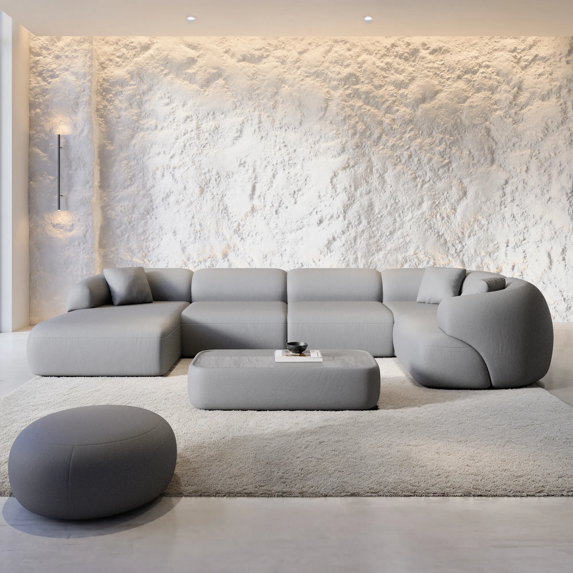 Echtleder U-Form XL Wohnlandschaft Poliva – Bild 16