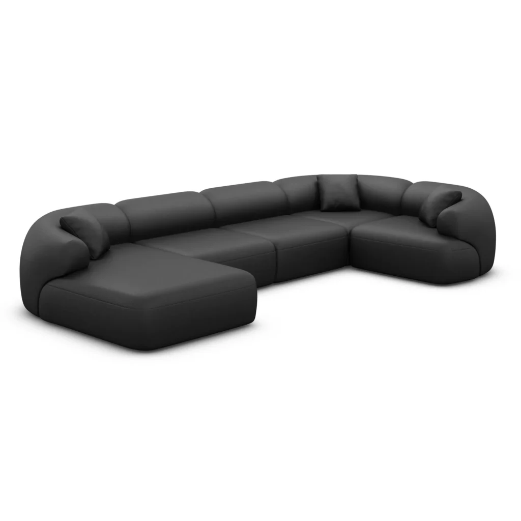 Kunstleder U-Form XL Wohnlandschaft Poliva