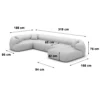 Echtleder U-Form XL Wohnlandschaft Poliva – Bild 74