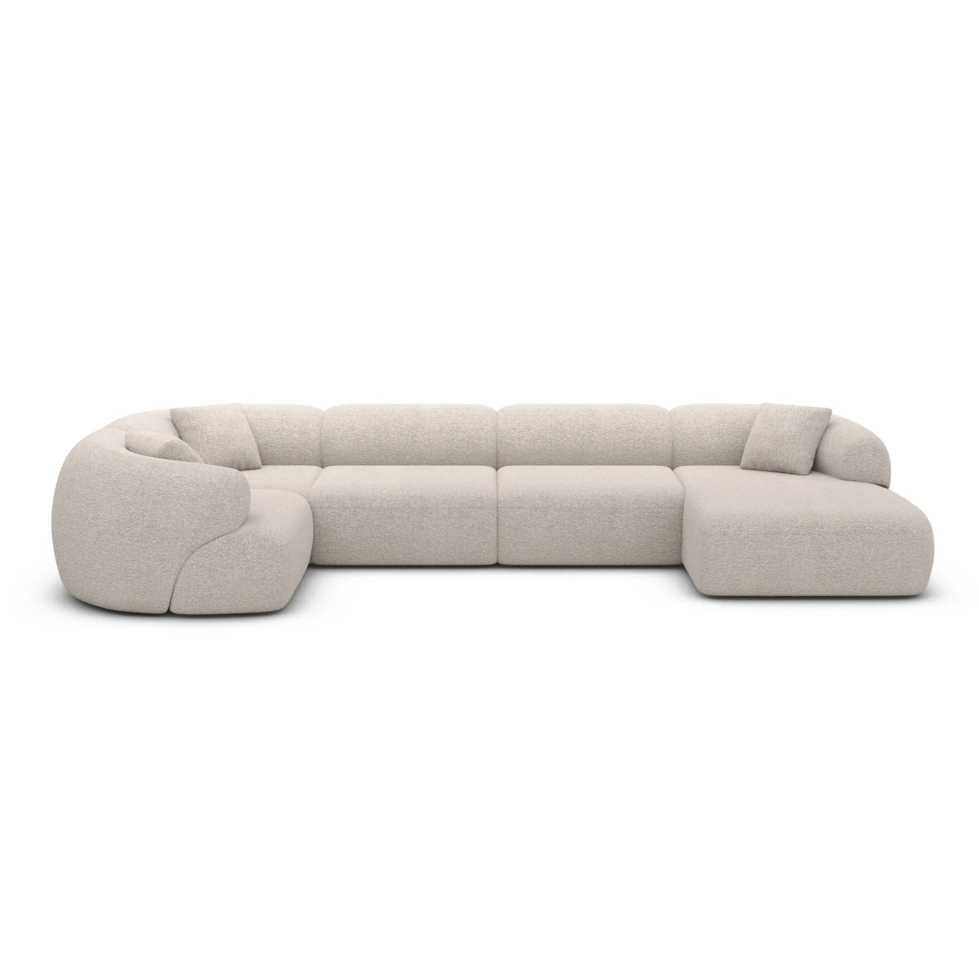 Bouclé U-Form XL Wohnlandschaft Poliva – Bild 8