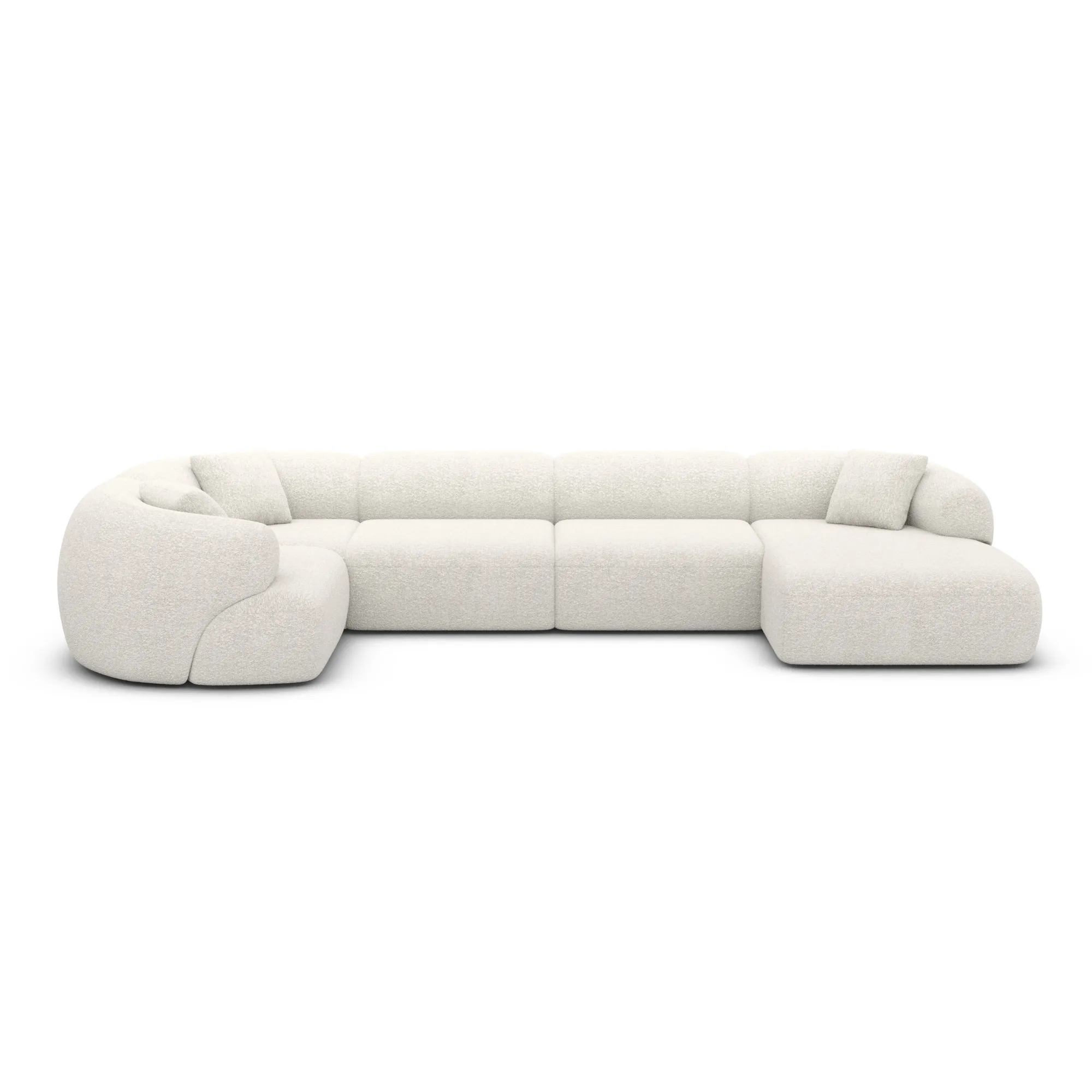 Bouclé U-Form XL Wohnlandschaft Poliva – Bild 11
