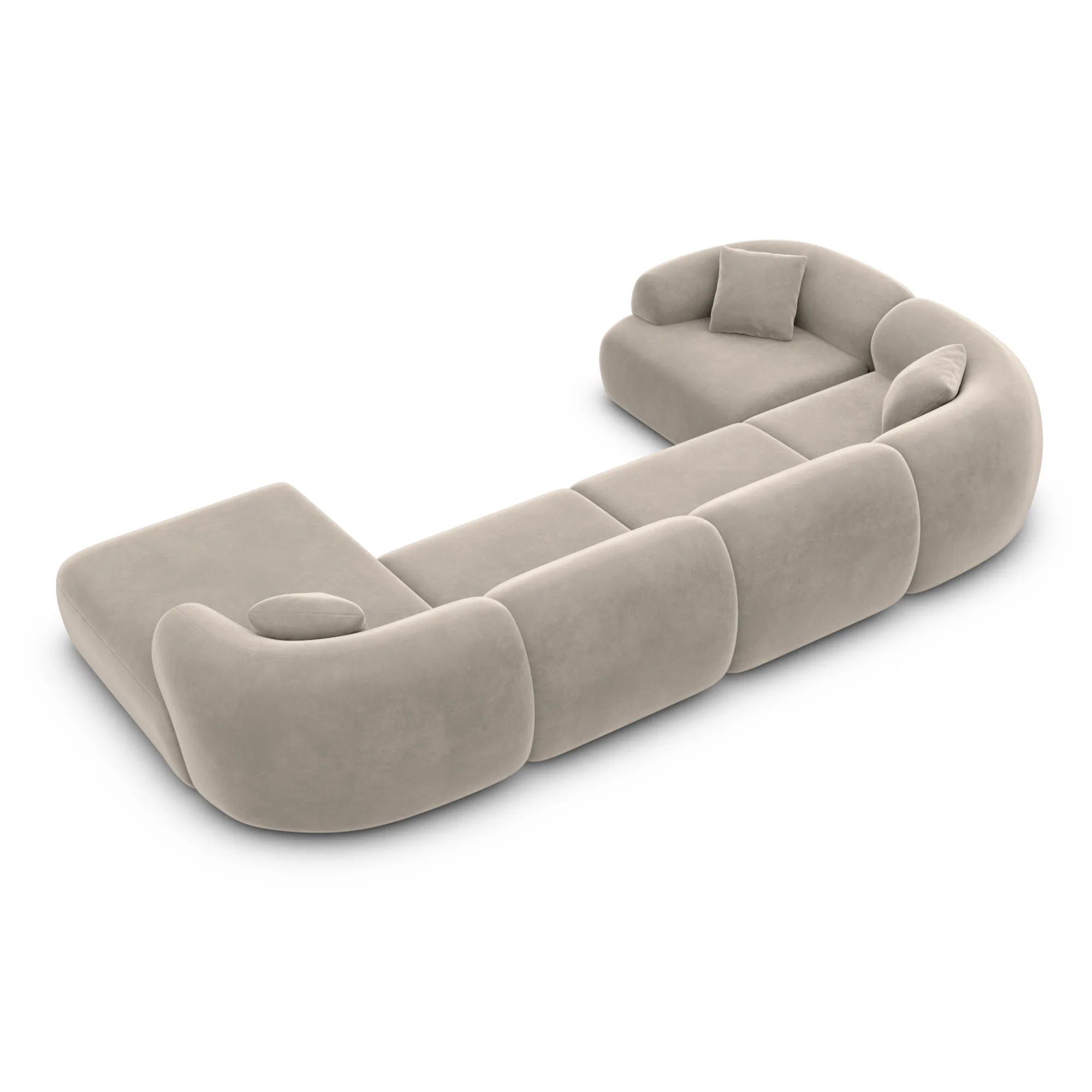 Samtstoff U-Form XL Wohnlandschaft Poliva – Bild 90
