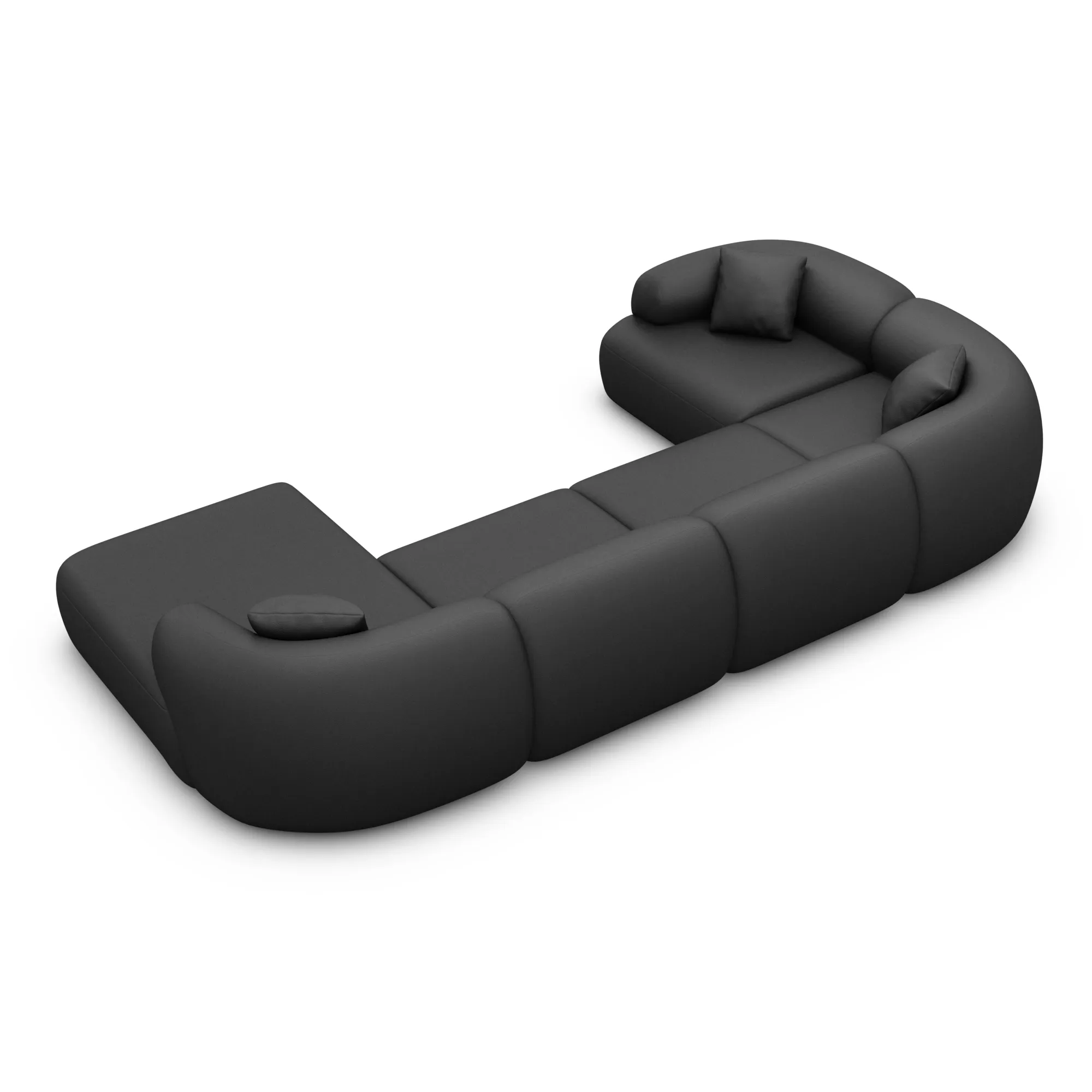 Echtleder U-Form XL Wohnlandschaft Poliva – Bild 43