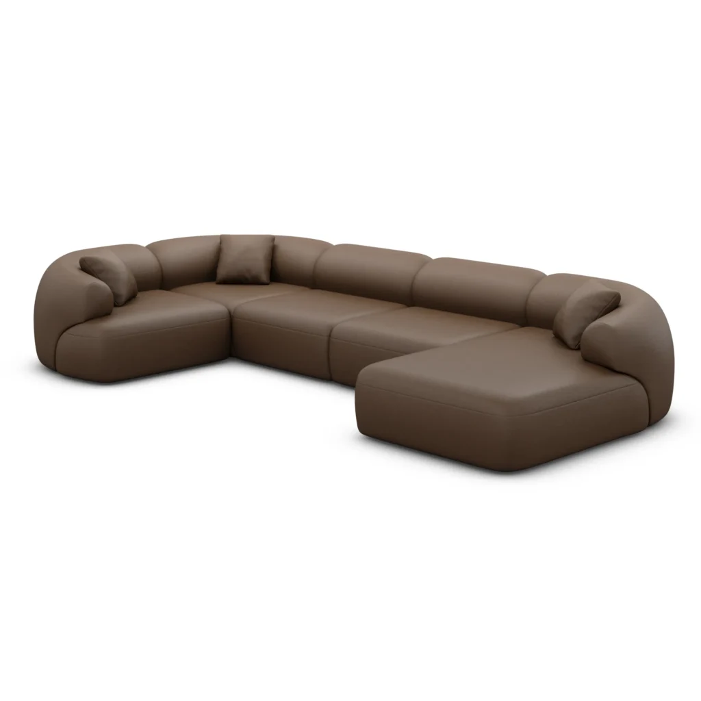 Echtleder U-Form XL Wohnlandschaft Poliva