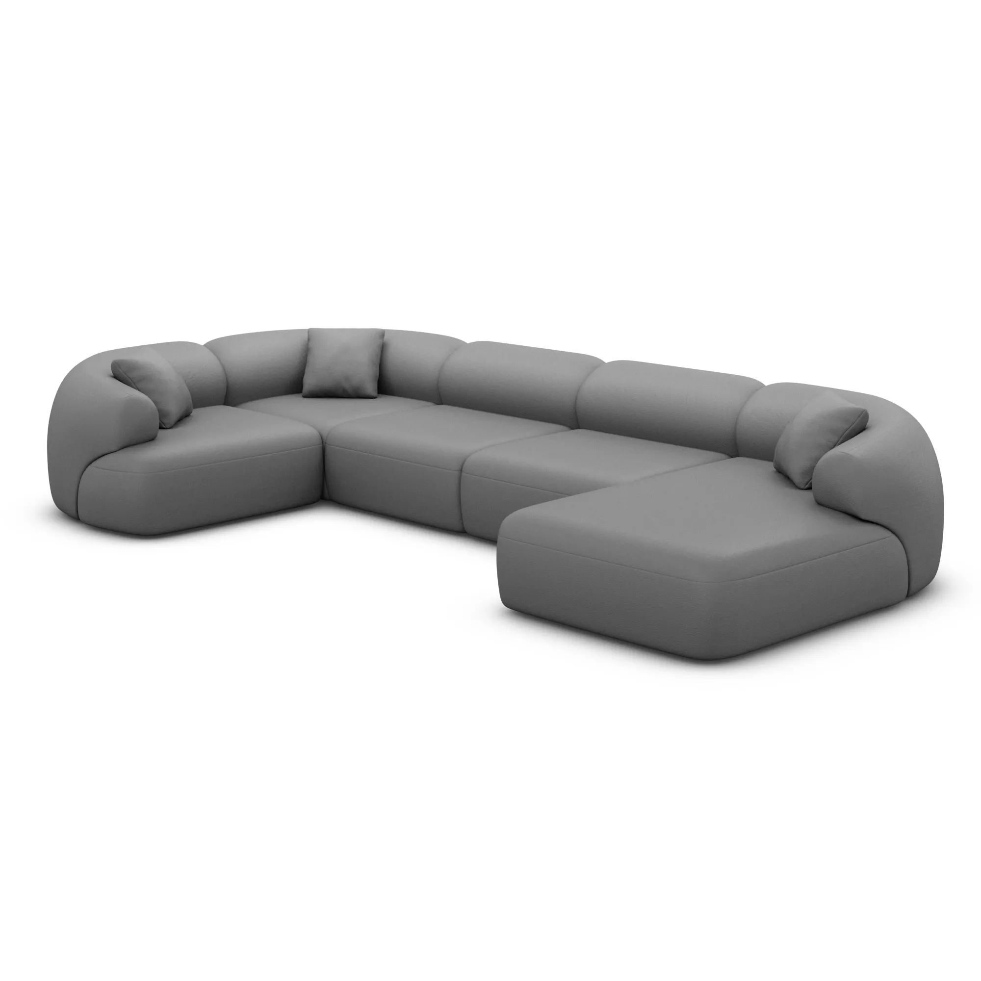 Echtleder U-Form XL Wohnlandschaft Poliva – Bild 53