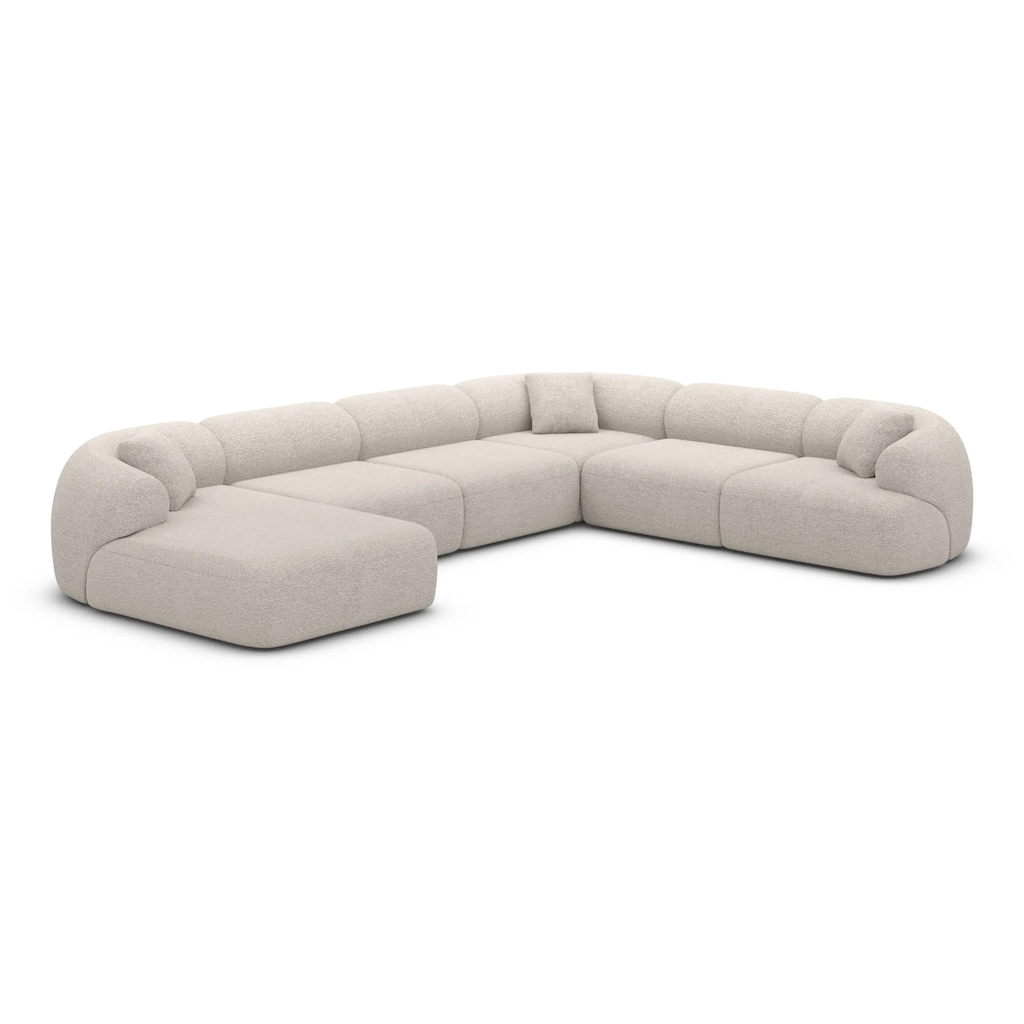 Bouclé U-Form XXL Wohnlandschaft Poliva – Bild 16