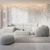 Bouclé U-Form XXL Wohnlandschaft Poliva