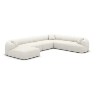 Bouclé U-Form XXL Wohnlandschaft Poliva