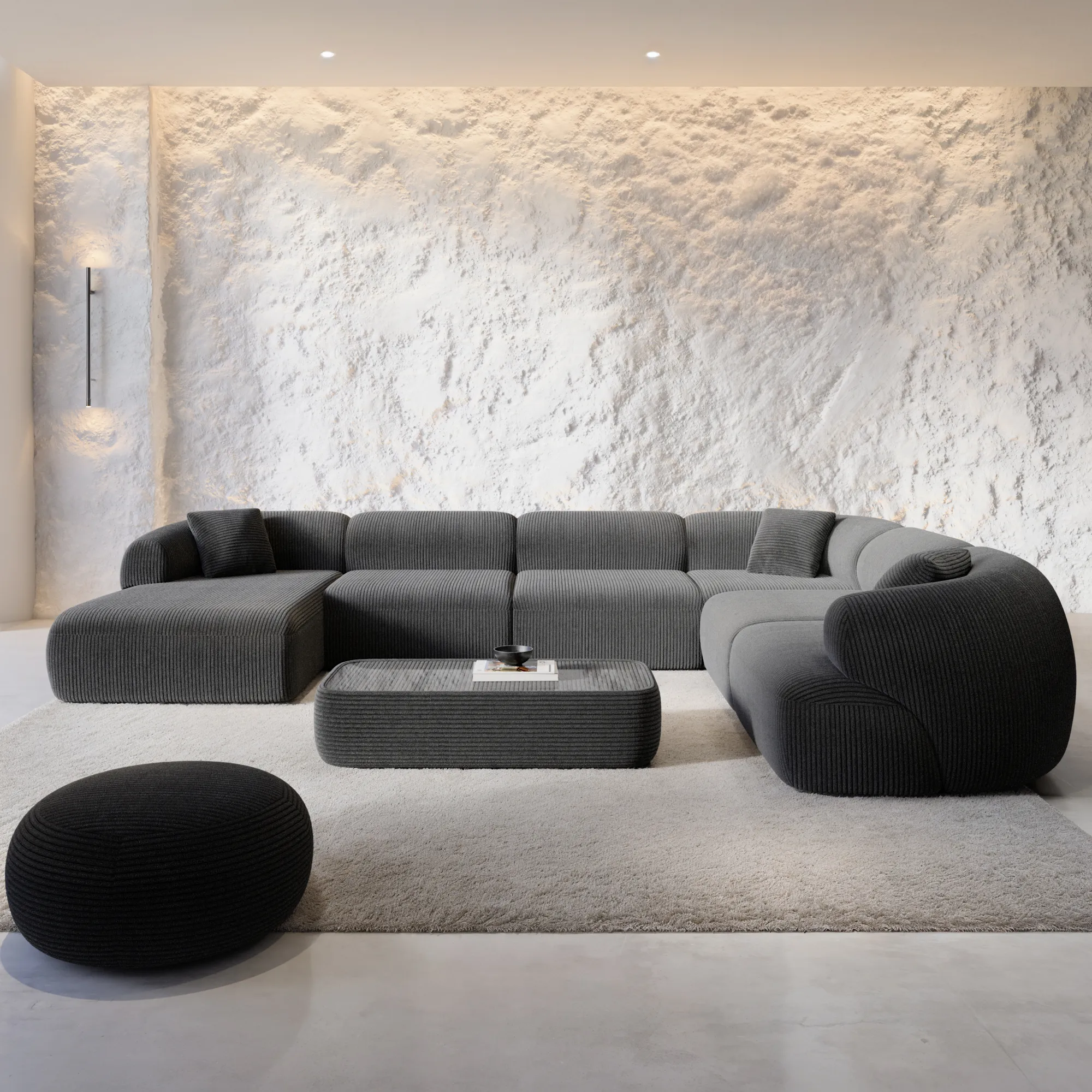 Cord U-Form XXL Wohnlandschaft Poliva – Bild 6