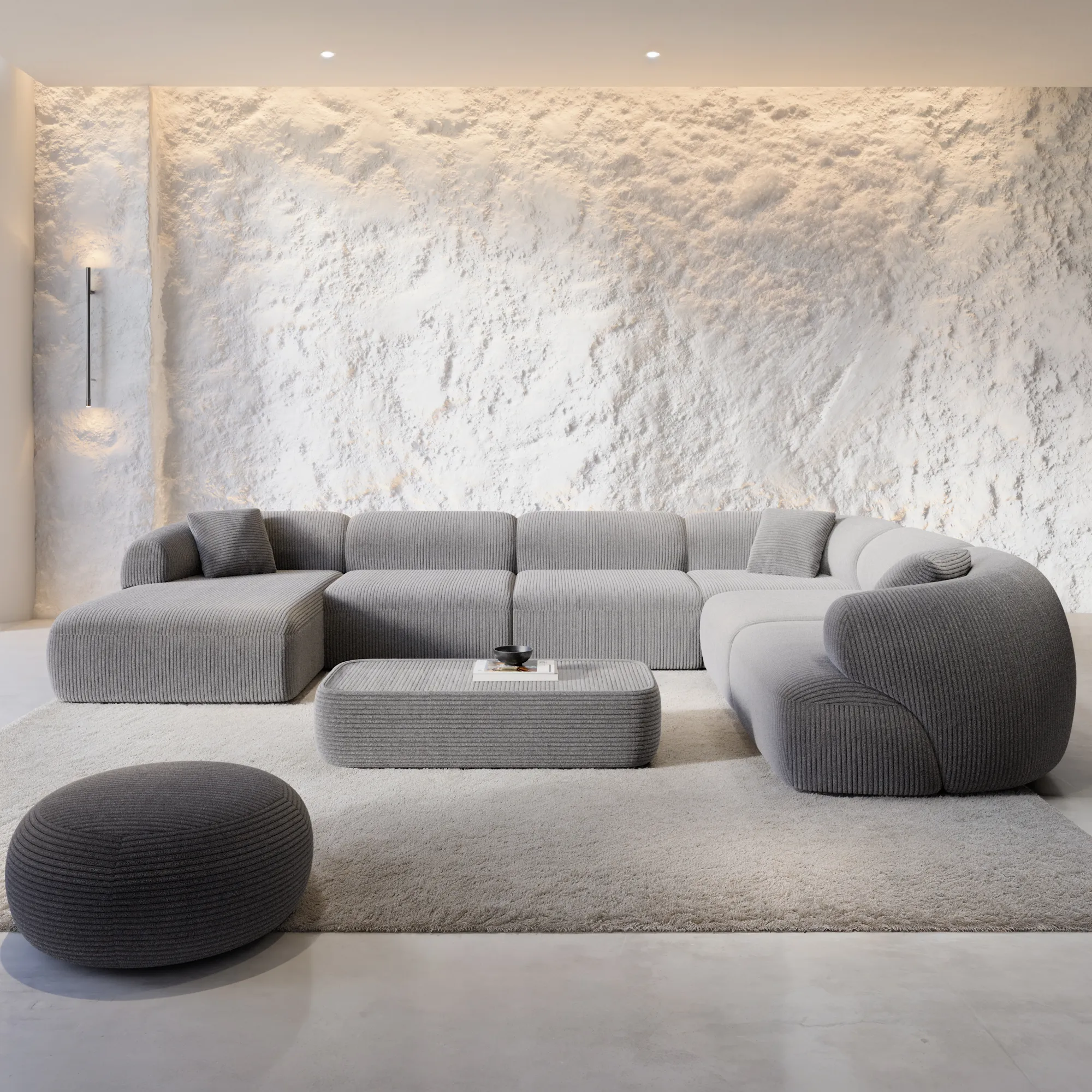 Cord U-Form XXL Wohnlandschaft Poliva – Bild 8