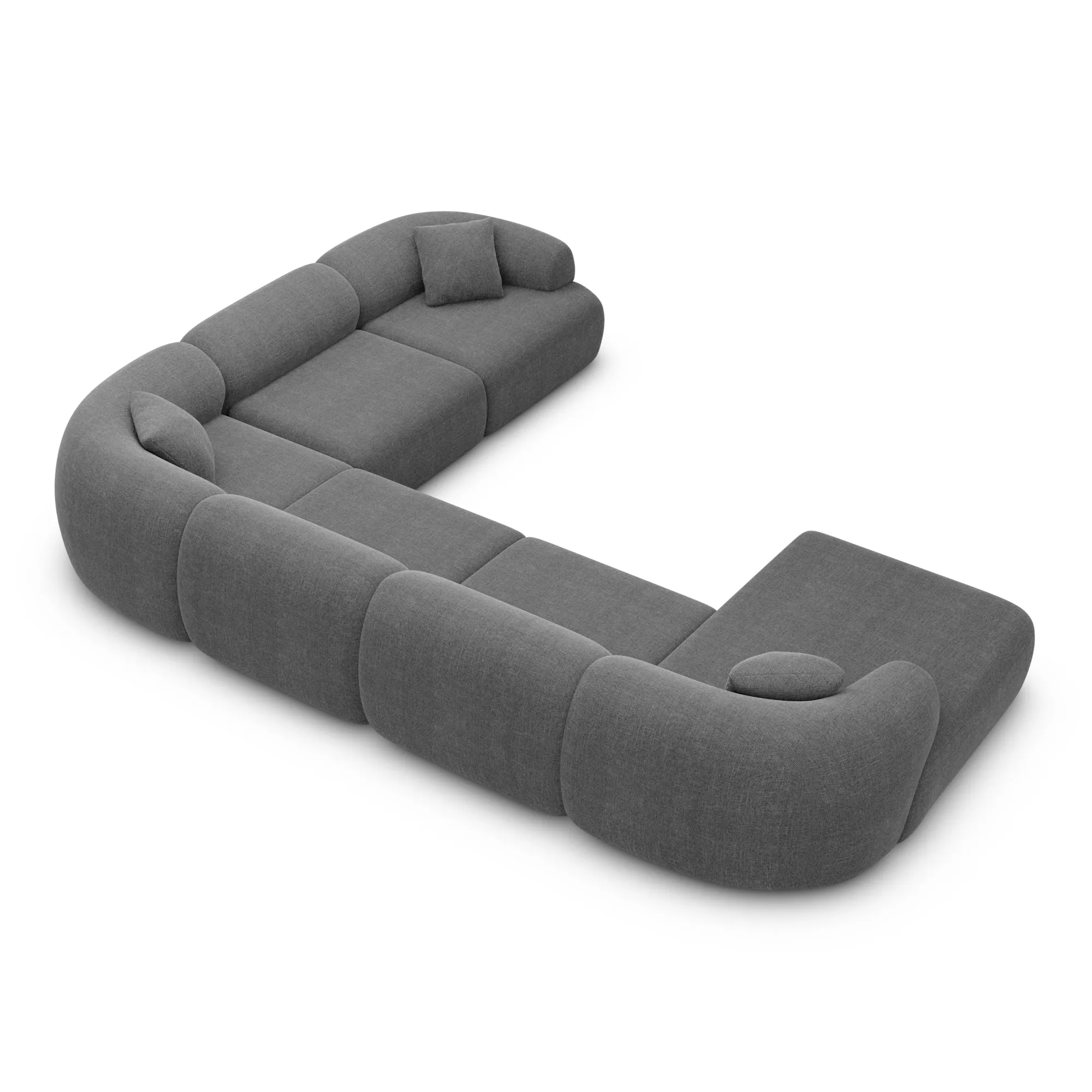 Strukturstoff U-Form XXL Wohnlandschaft Poliva – Bild 44