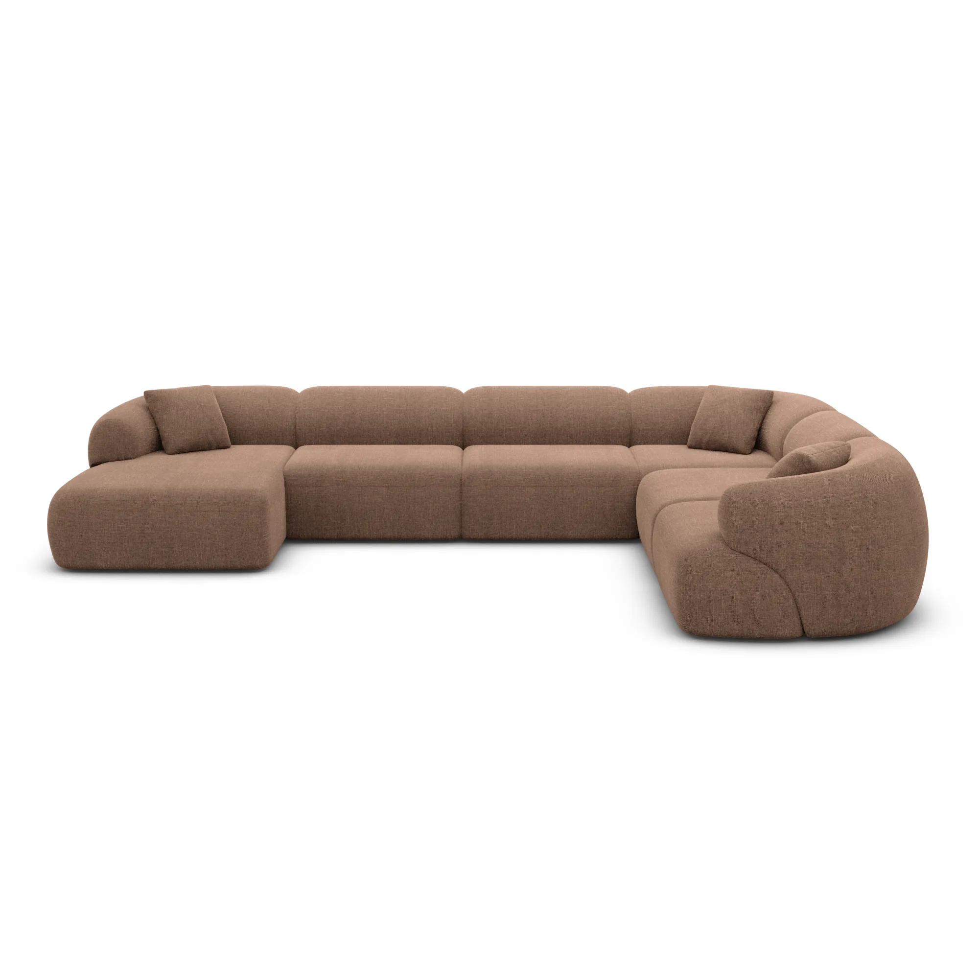 Strukturstoff U-Form XXL Wohnlandschaft Poliva – Bild 52