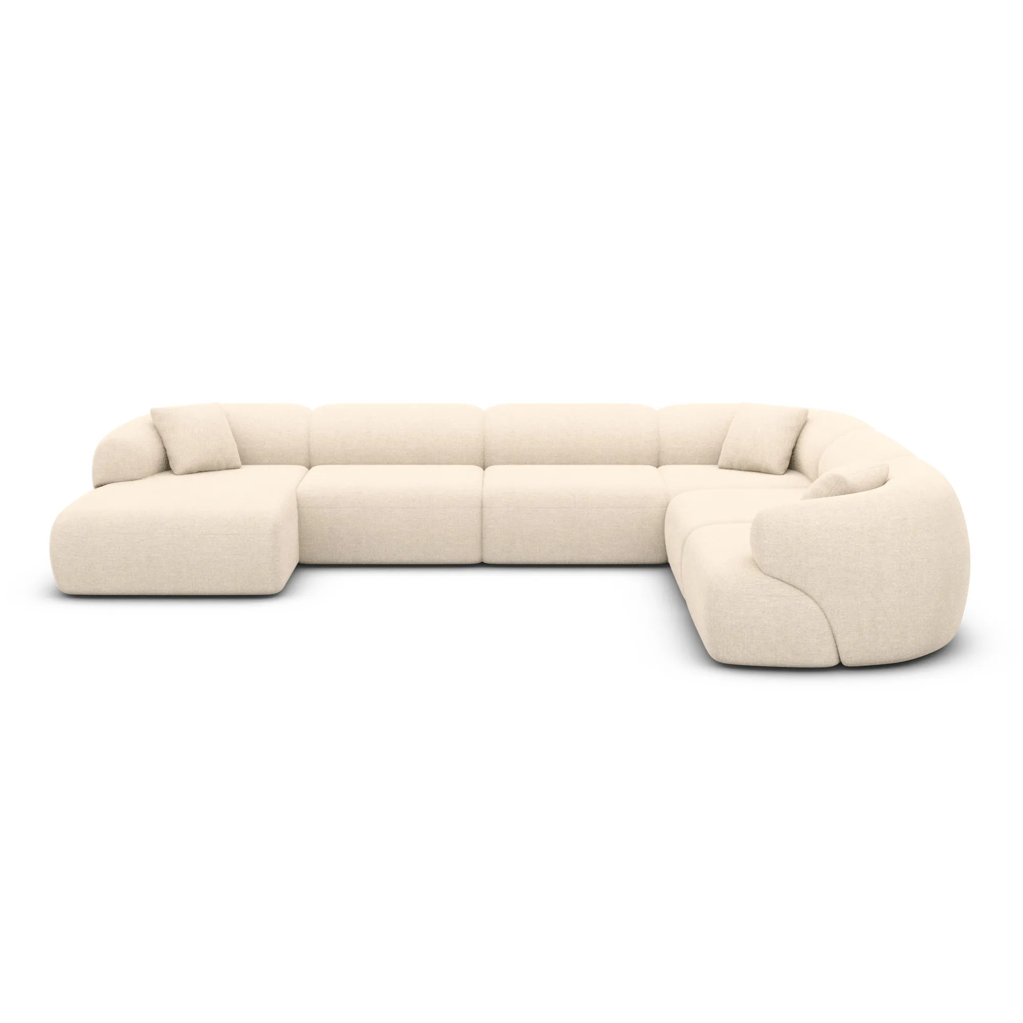 Strukturstoff U-Form XXL Wohnlandschaft Poliva – Bild 55