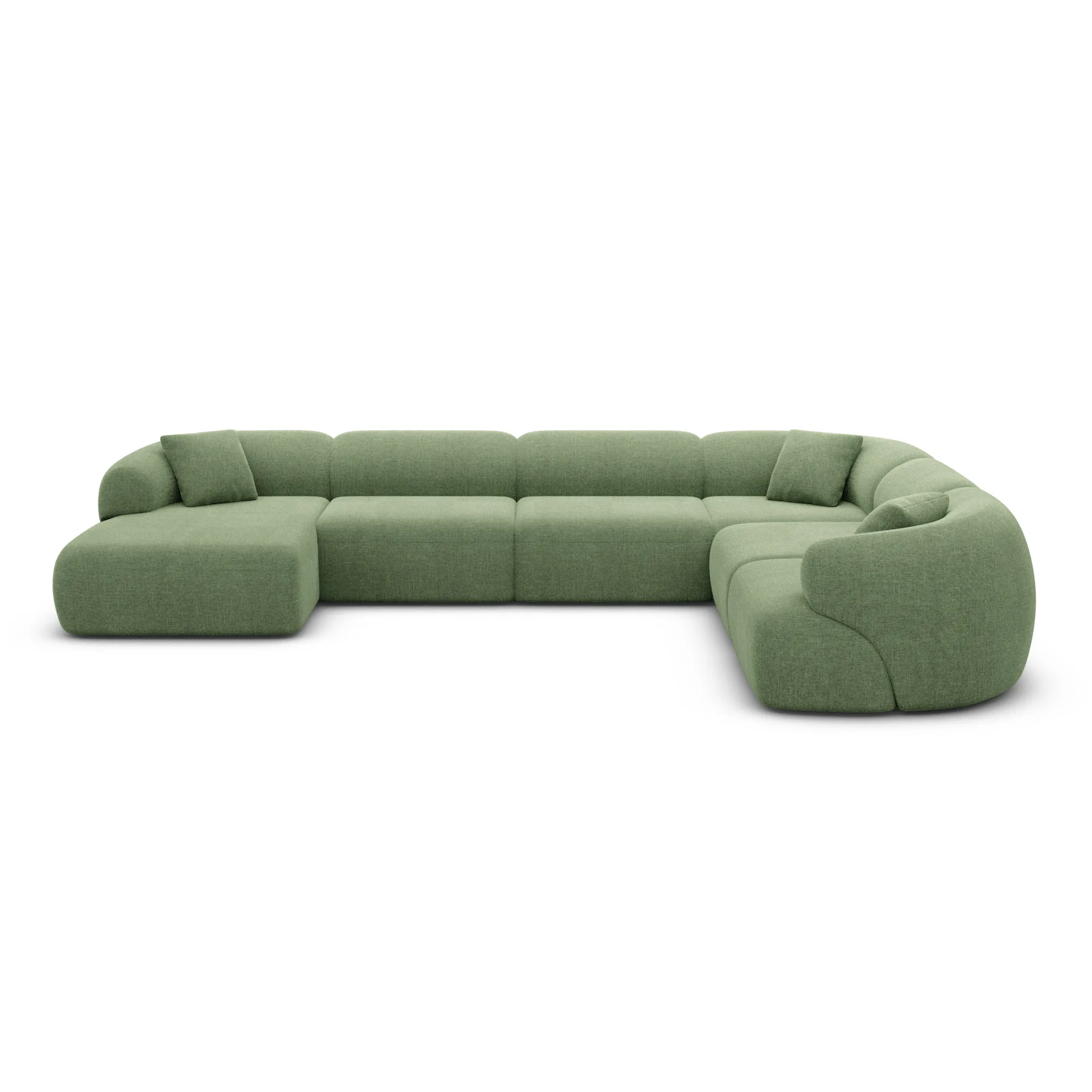 Strukturstoff U-Form XXL Wohnlandschaft Poliva – Bild 61