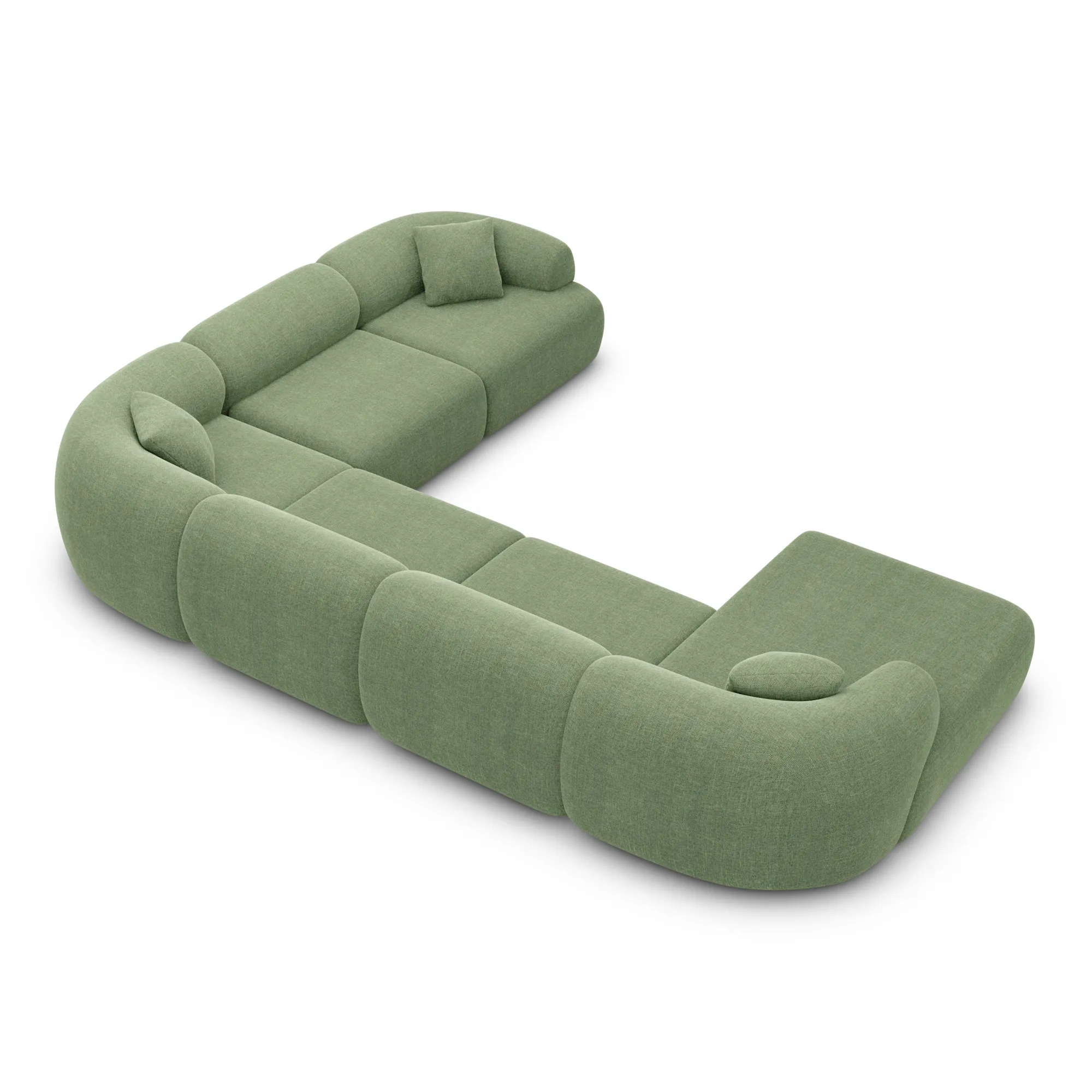 Strukturstoff U-Form XXL Wohnlandschaft Poliva – Bild 62