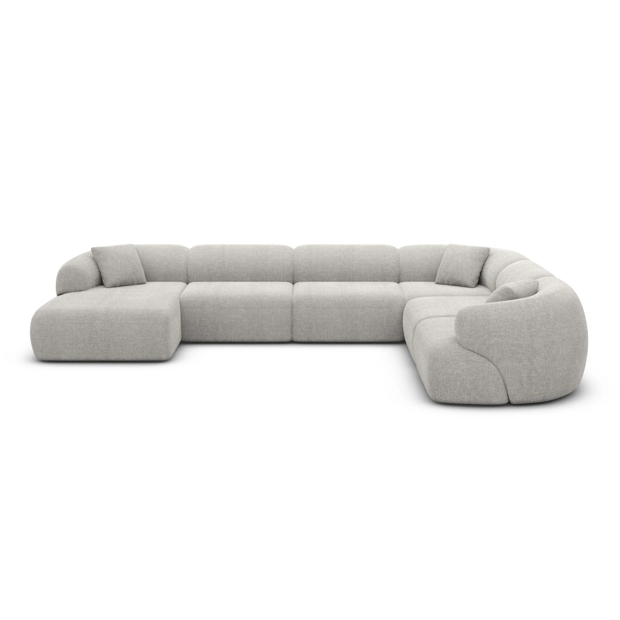 Strukturstoff U-Form XXL Wohnlandschaft Poliva – Bild 67