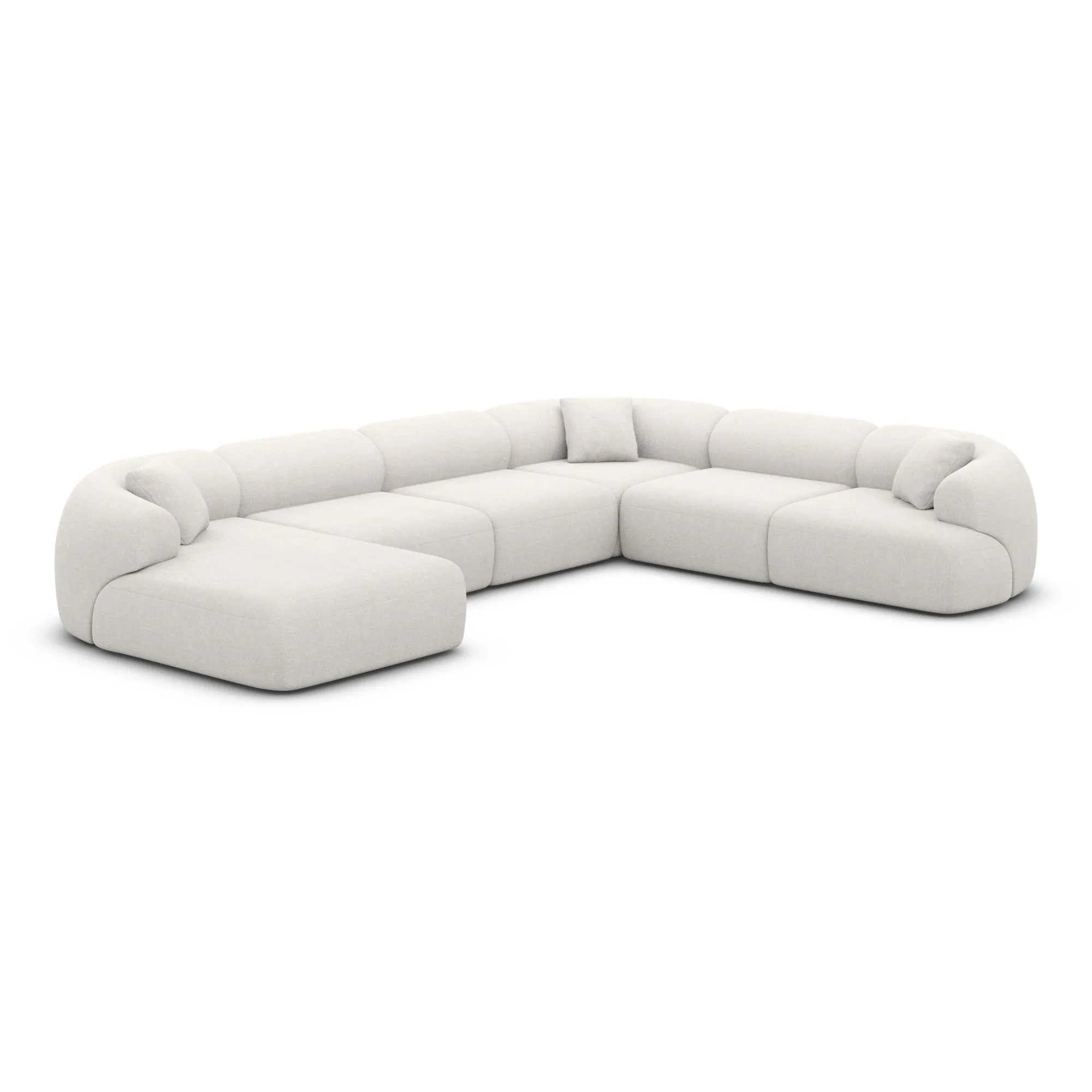 Strukturstoff U-Form XXL Wohnlandschaft Poliva – Bild 69