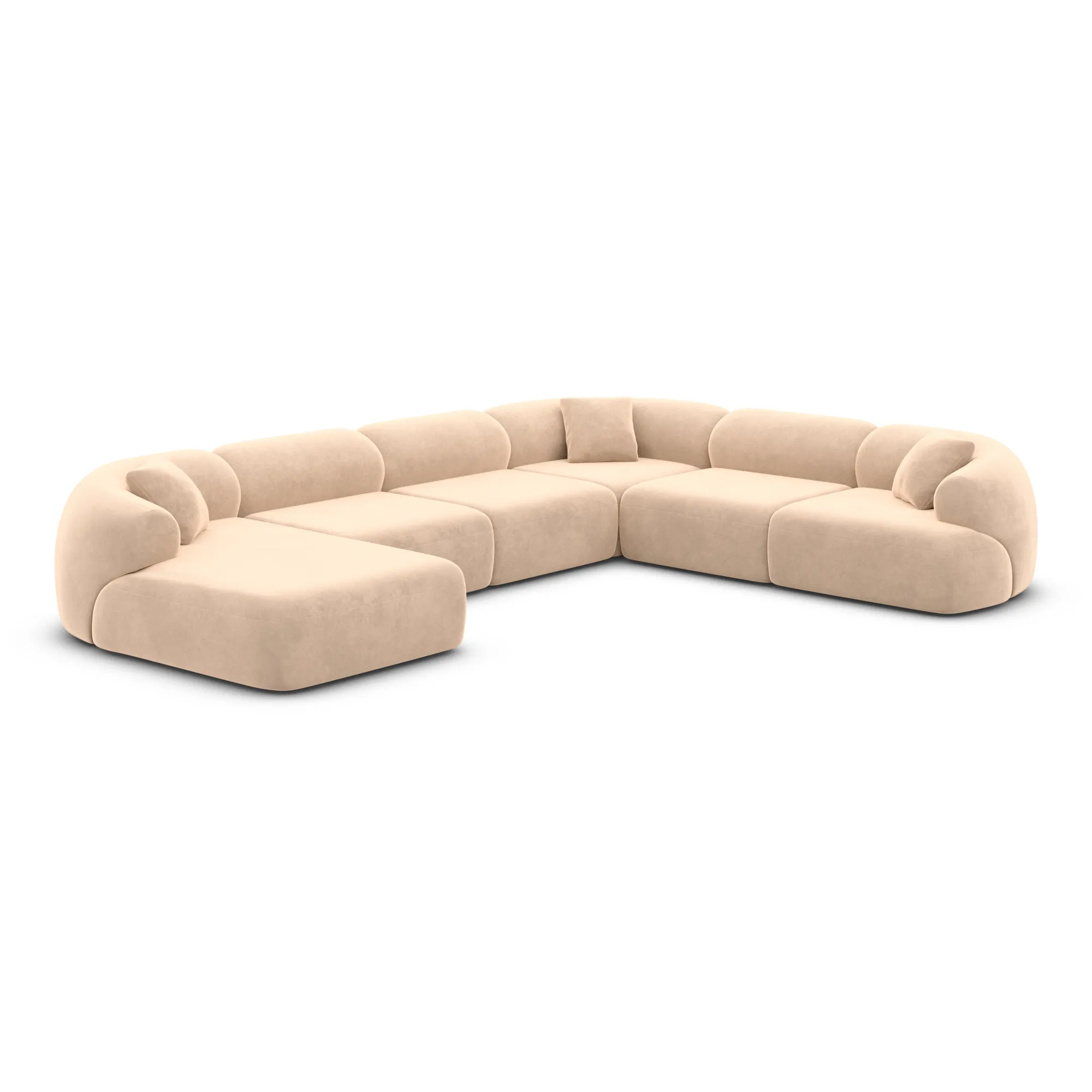 Samtstoff U-Form XXL Wohnlandschaft Poliva – Bild 91