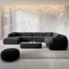 Samtstoff U-Form XXL Wohnlandschaft Poliva – Bild 8