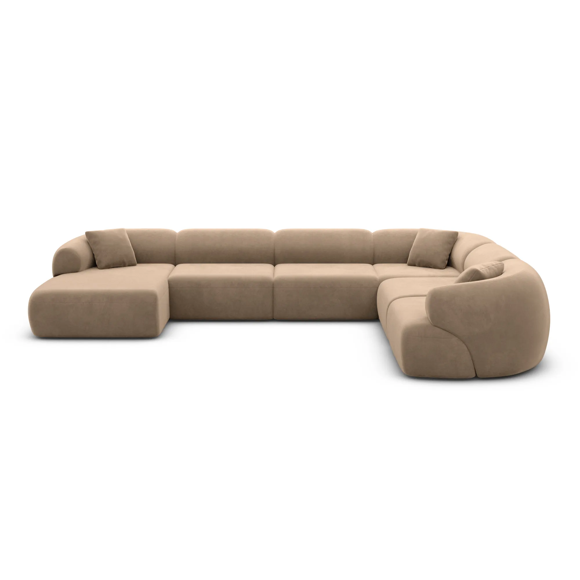 Samtstoff U-Form XXL Wohnlandschaft Poliva – Bild 26