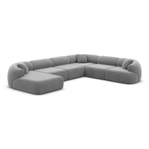 Samtstoff U-Form XXL Wohnlandschaft Poliva