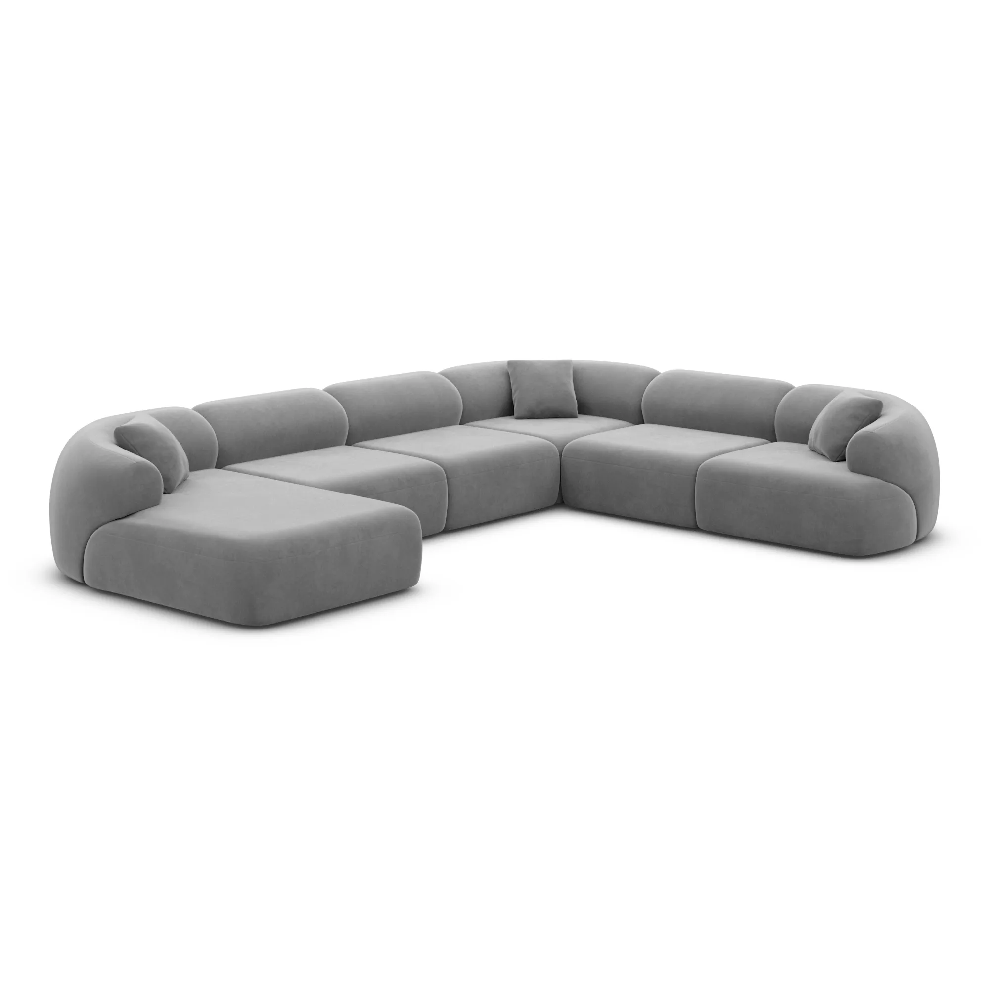 Samtstoff U-Form XXL Wohnlandschaft Poliva – Bild 31