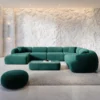 Samtstoff U-Form XXL Wohnlandschaft Poliva – Bild 12