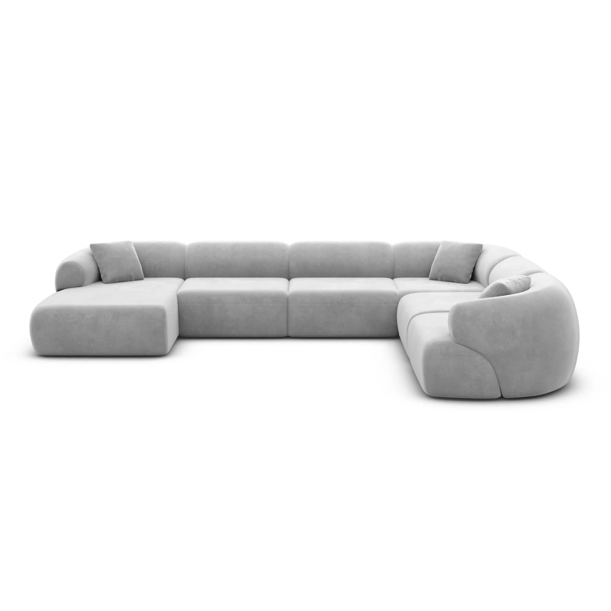 Samtstoff U-Form XXL Wohnlandschaft Poliva – Bild 38